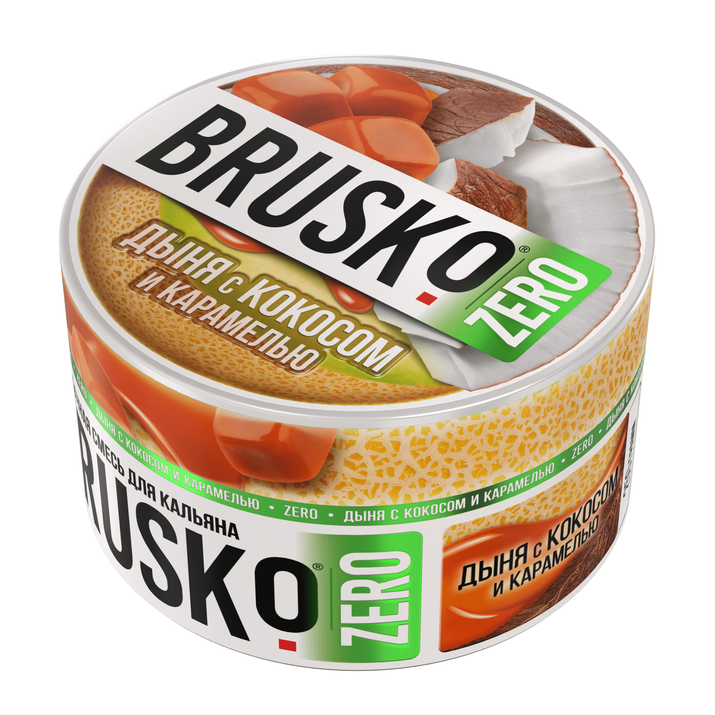Бестабачная смесь для кальяна BRUSKO, 250 г, Дыня с кокосом и карамелью, Zero (М)