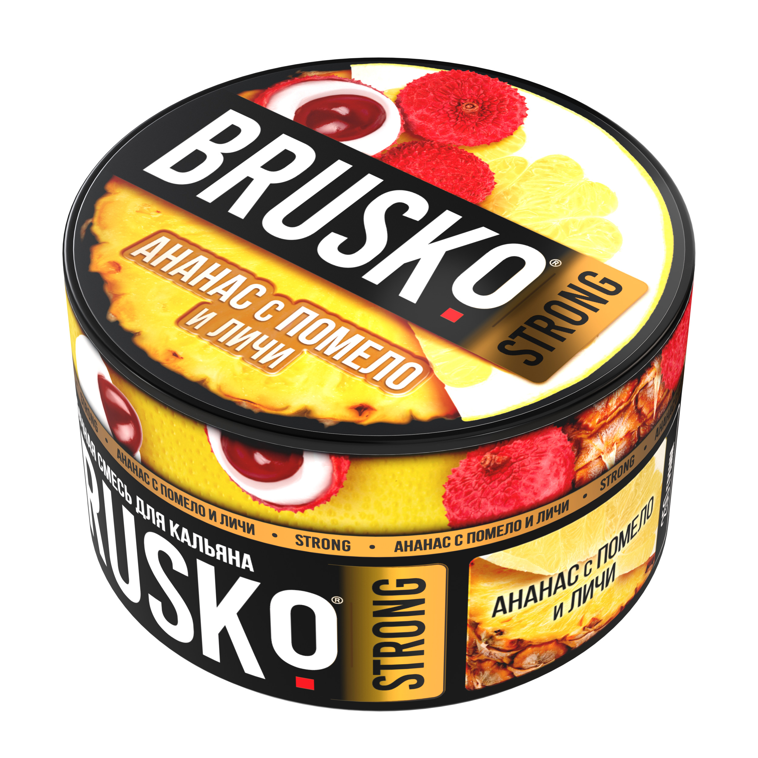 Бестабачная смесь для кальяна BRUSKO, 250 г, Ананас c помело и личи, Strong (М)