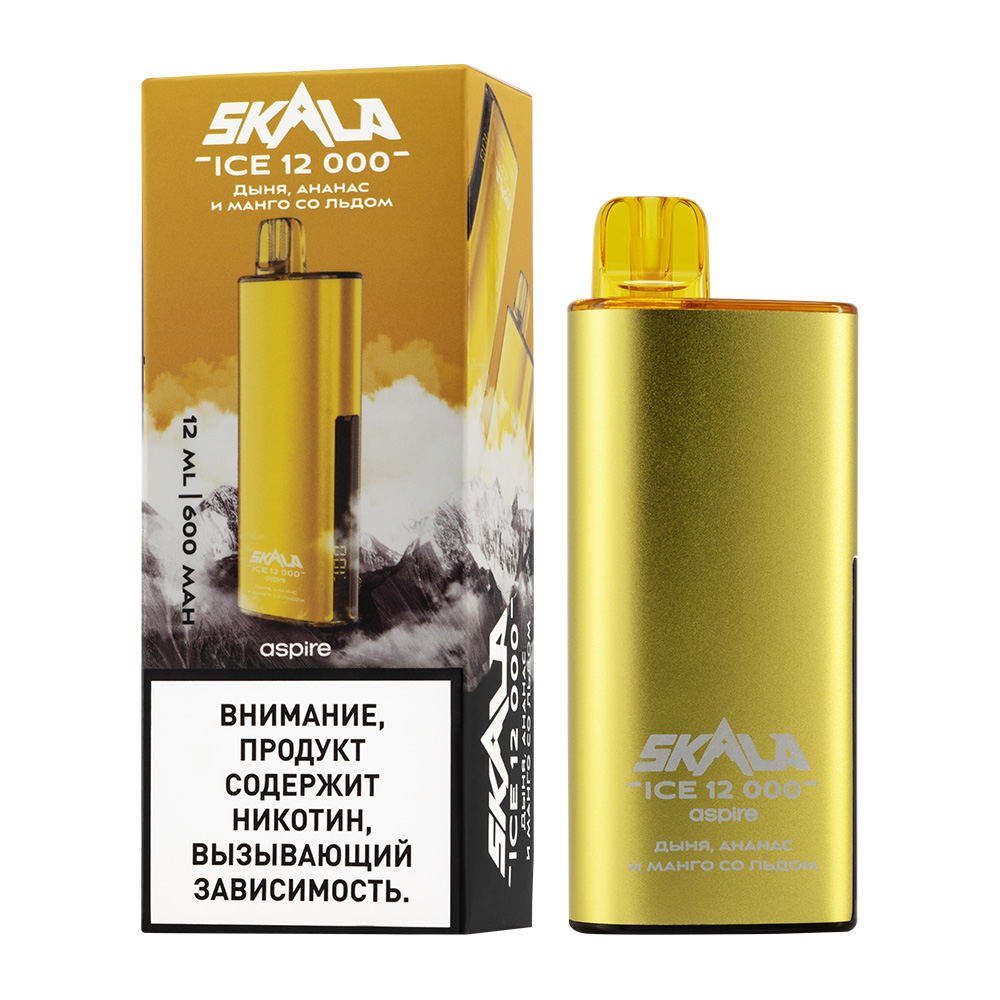 Одноразовая ЭС SKALA ICE 12000 с ароматом дыни, ананаса и манго со льдом, 20мг/см3, 12 мл (М)