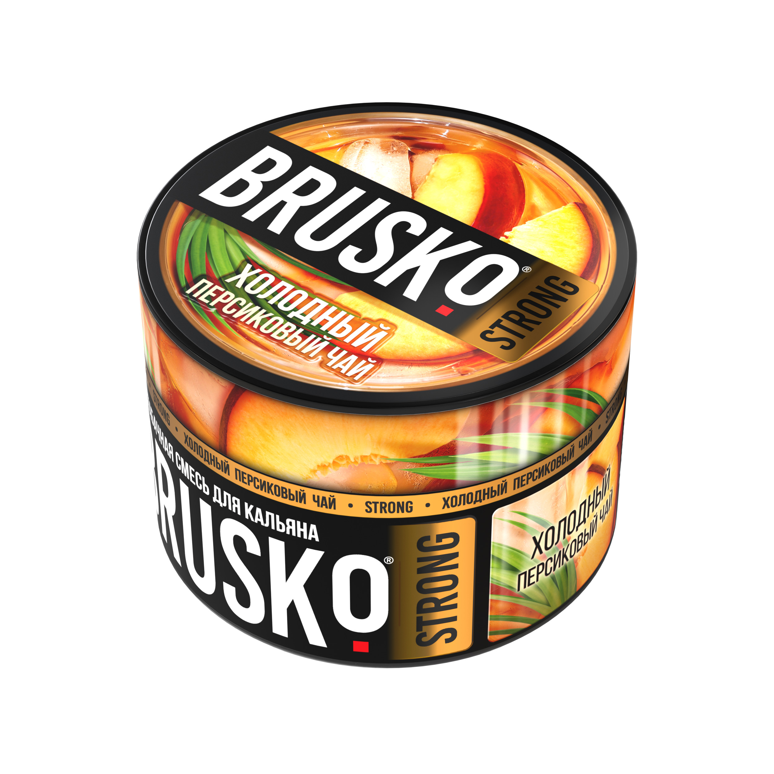 Бестабачная смесь для кальяна BRUSKO, 50 г, Холодный персиковый чай, Strong (М)
