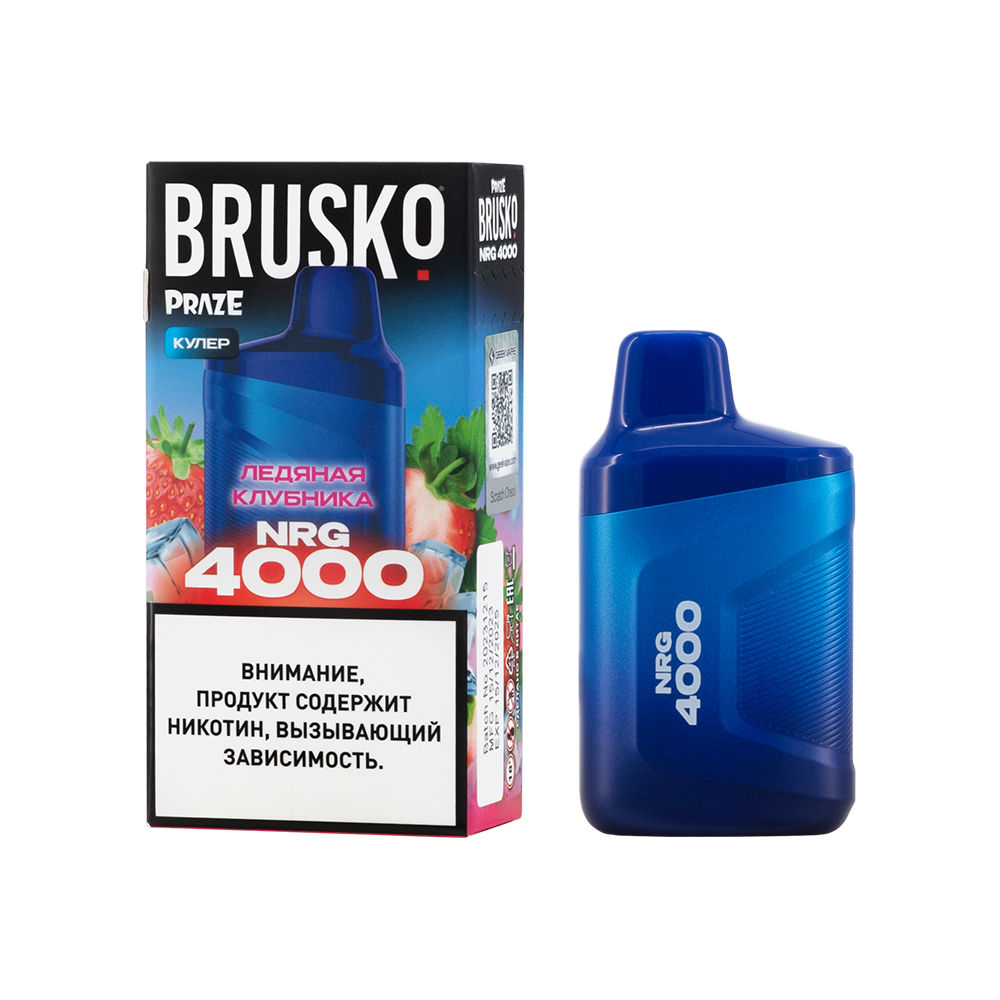 Одноразовая ЭС BRUSKO NRG 4000 с ароматом ледяной клубники, 20 мг/см3, 3,3 мл (М)