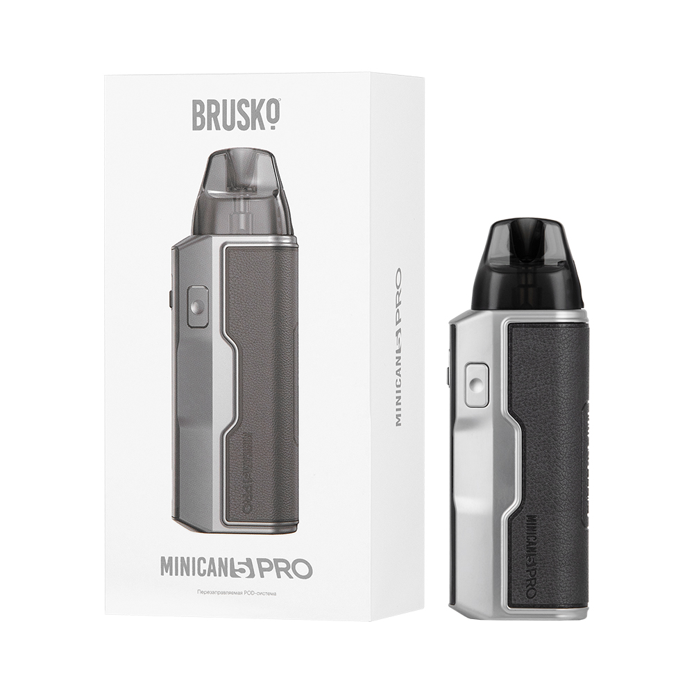 Многоразовая электронная система, (серый металлик) Модель BRUSKO MINICAN 5 PRO