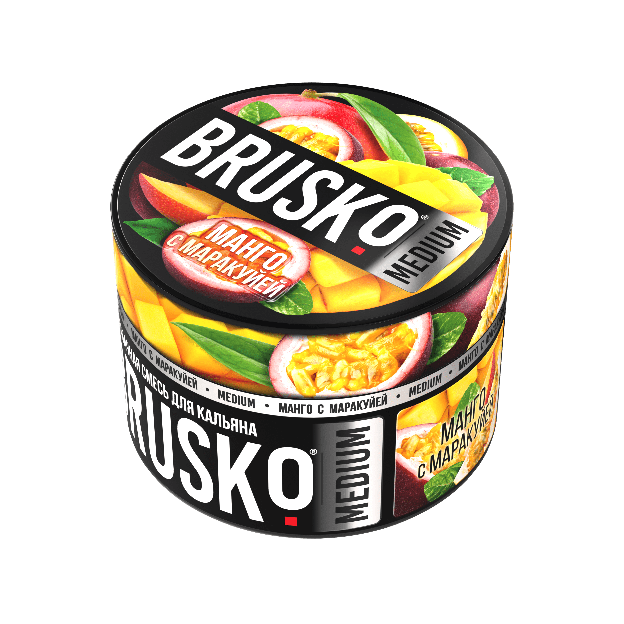 Бестабачная смесь для кальяна BRUSKO, 50 г, Манго с маракуйей, Medium (М)