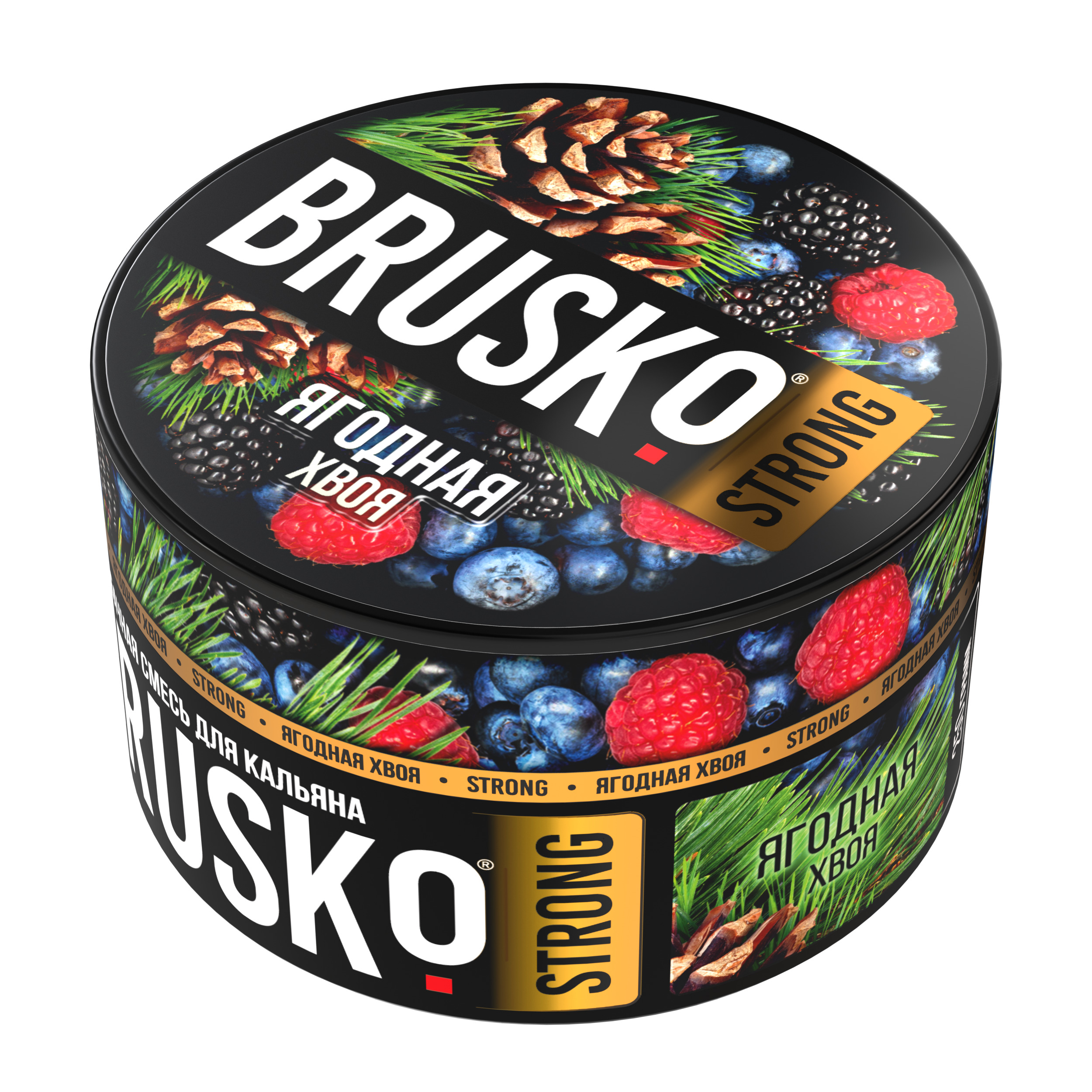 Бестабачная смесь для кальяна BRUSKO, 250 г, Ягодная хвоя, Strong (М)