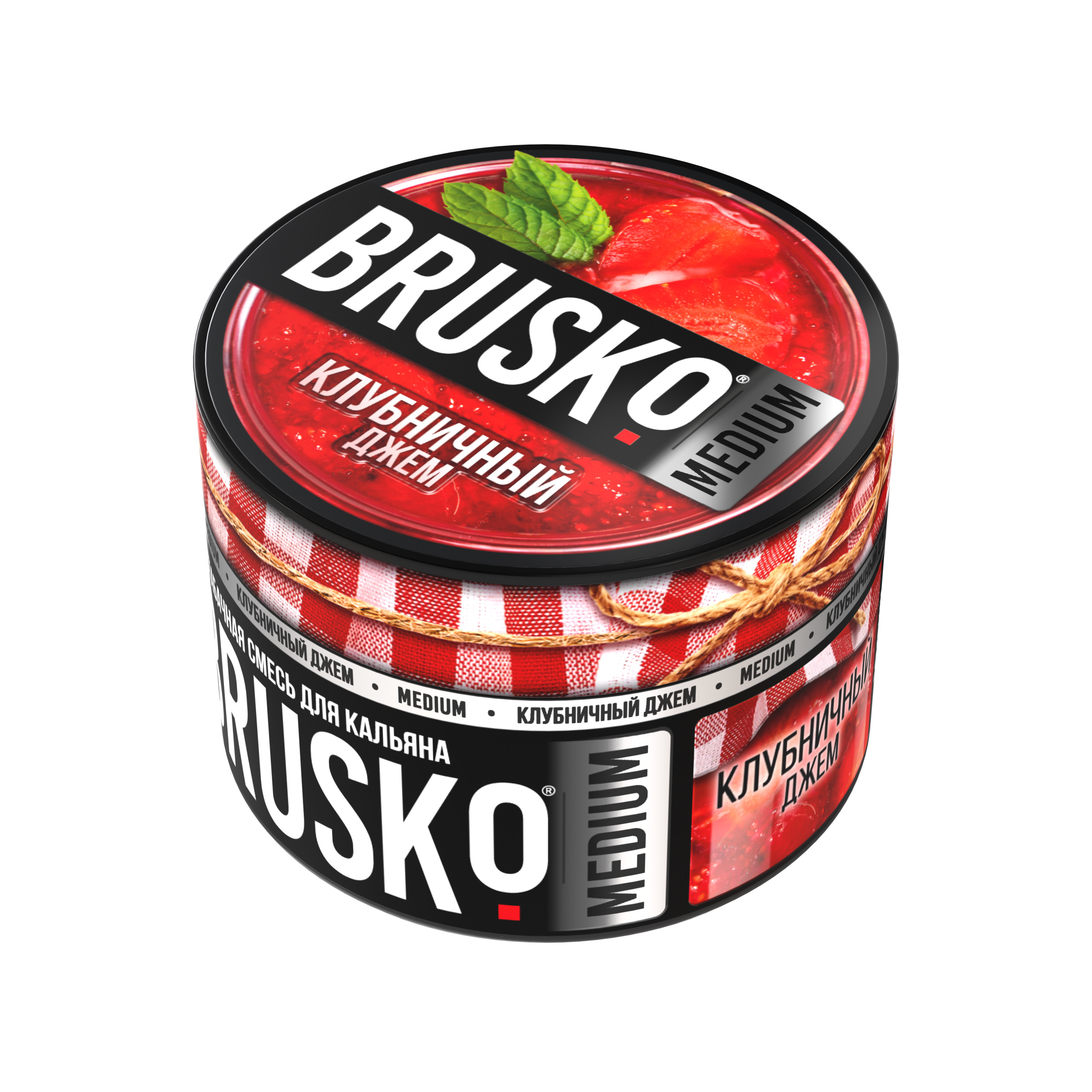 Бестабачная смесь для кальяна BRUSKO, 50 г, Клубничный джем, Medium (М)