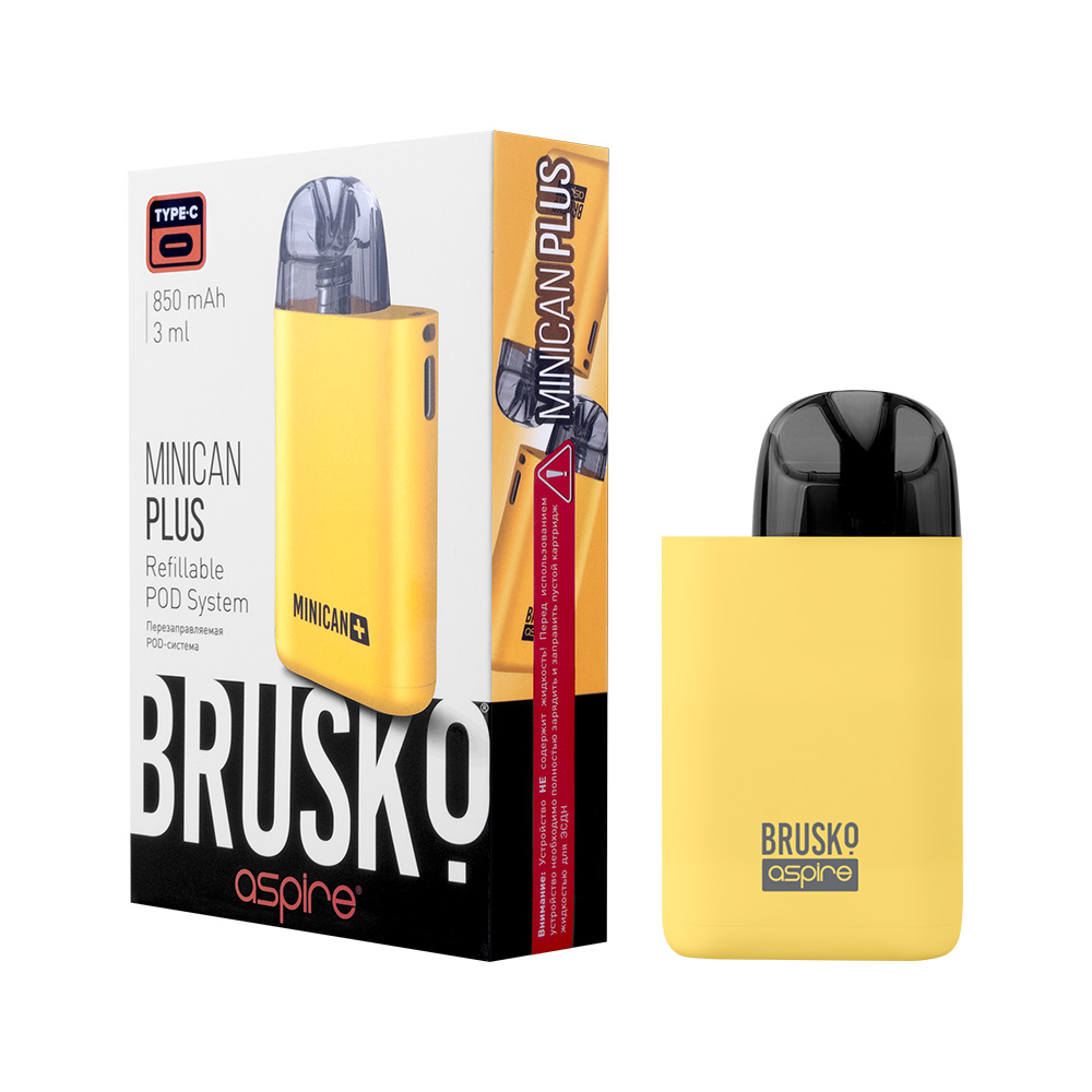 Многоразовая электронная система,  Модель BRUSKO MINICAN PLUS (желтый)