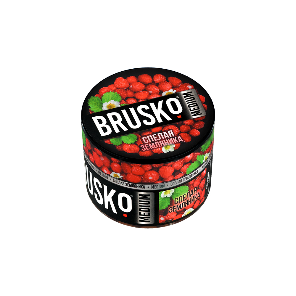 Бестабачная безникотиновая смесь для кальяна BRUSKO, 50 г, Спелая земляника