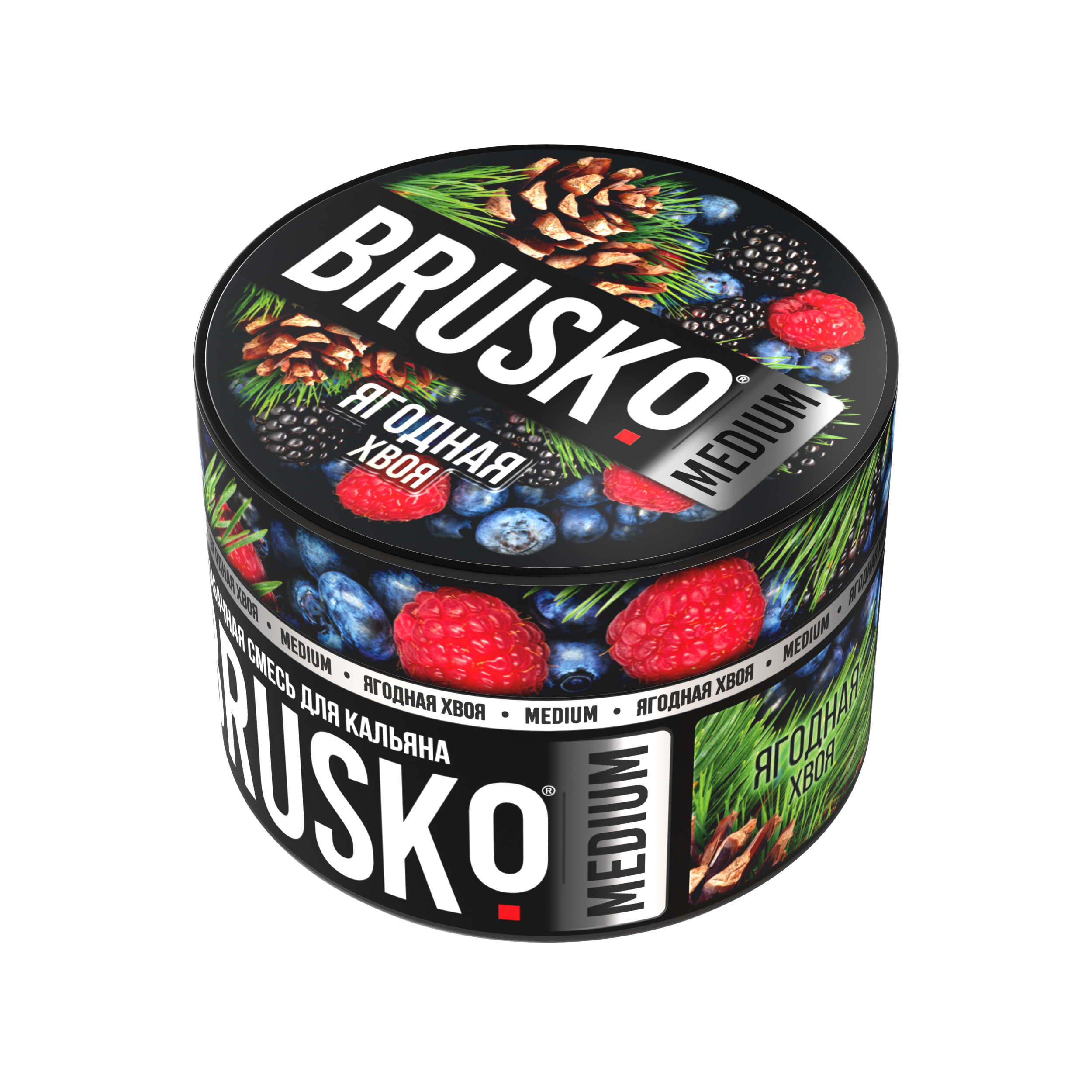 Бестабачная безникотиновая смесь для кальяна BRUSKO, 50 г, Ягодная хвоя