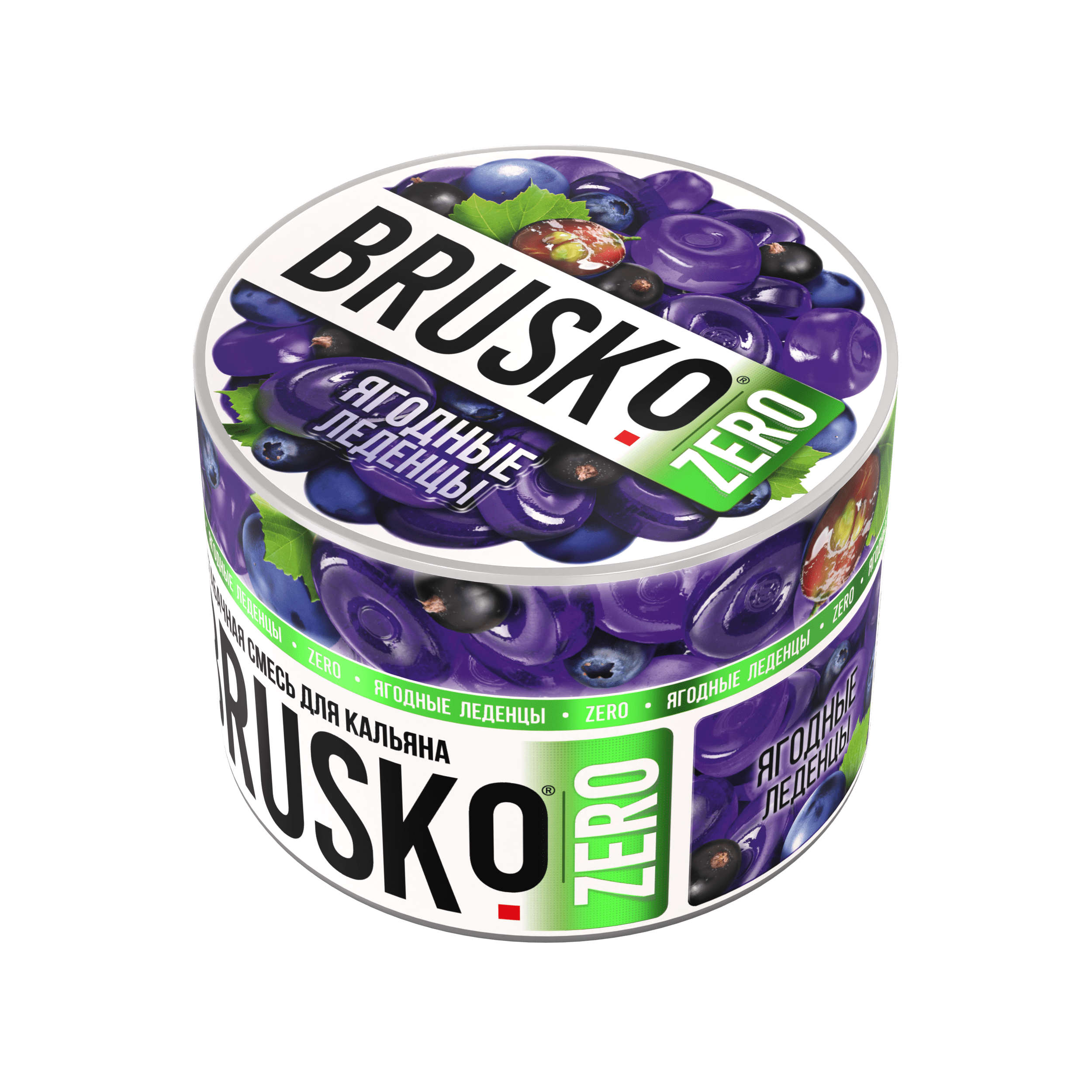 Бестабачная смесь для кальяна BRUSKO, 50 г, Ягодные леденцы, Zero (М)