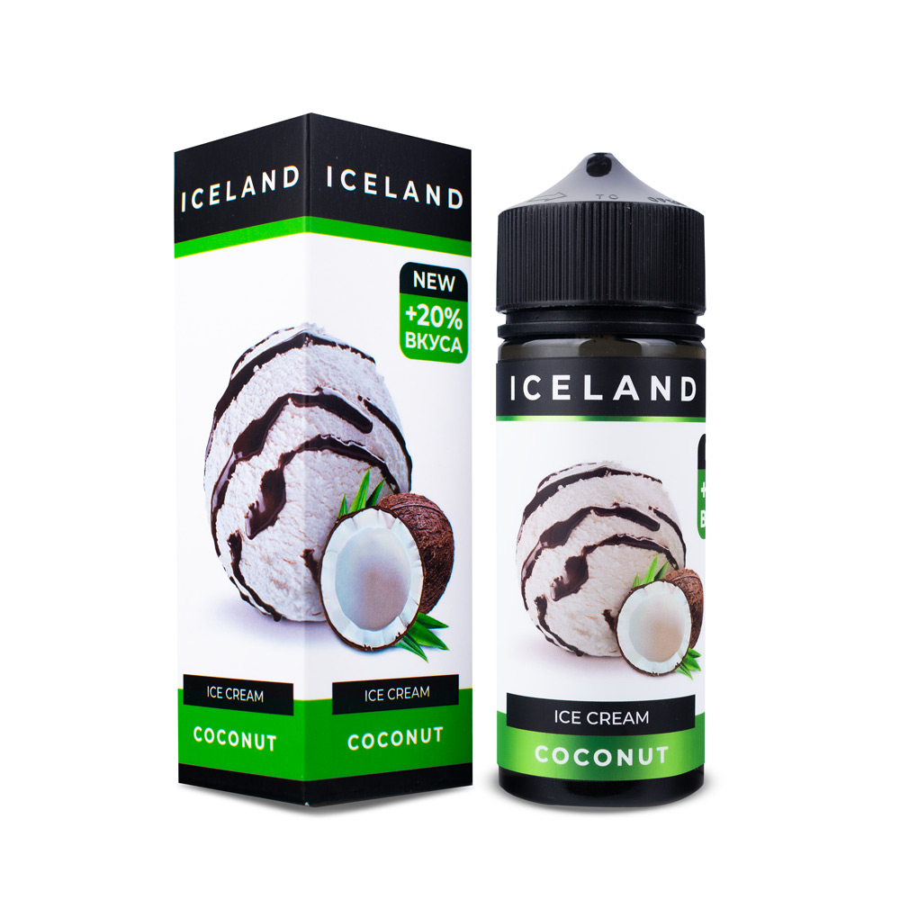 Жидкость Iceland, 120 мл, Кокос, 0 мг/мл