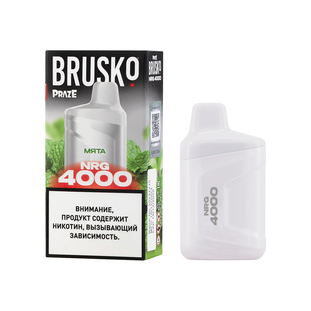 Одноразовая ЭС BRUSKO NRG 4000 с ароматом мяты, 20 мг/см3, 3,3 мл (М)