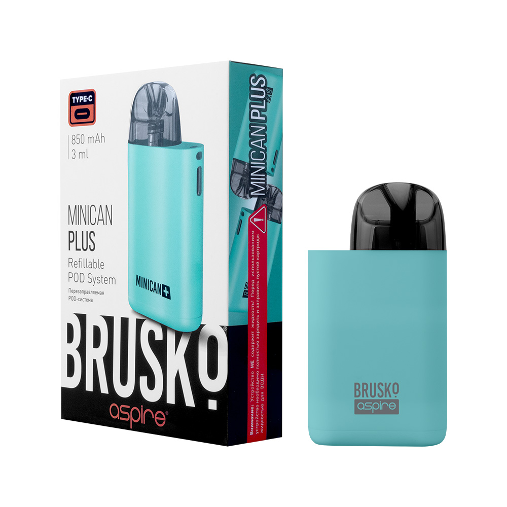 Многоразовая электронная система,  Модель BRUSKO MINICAN PLUS (бирюзовый)