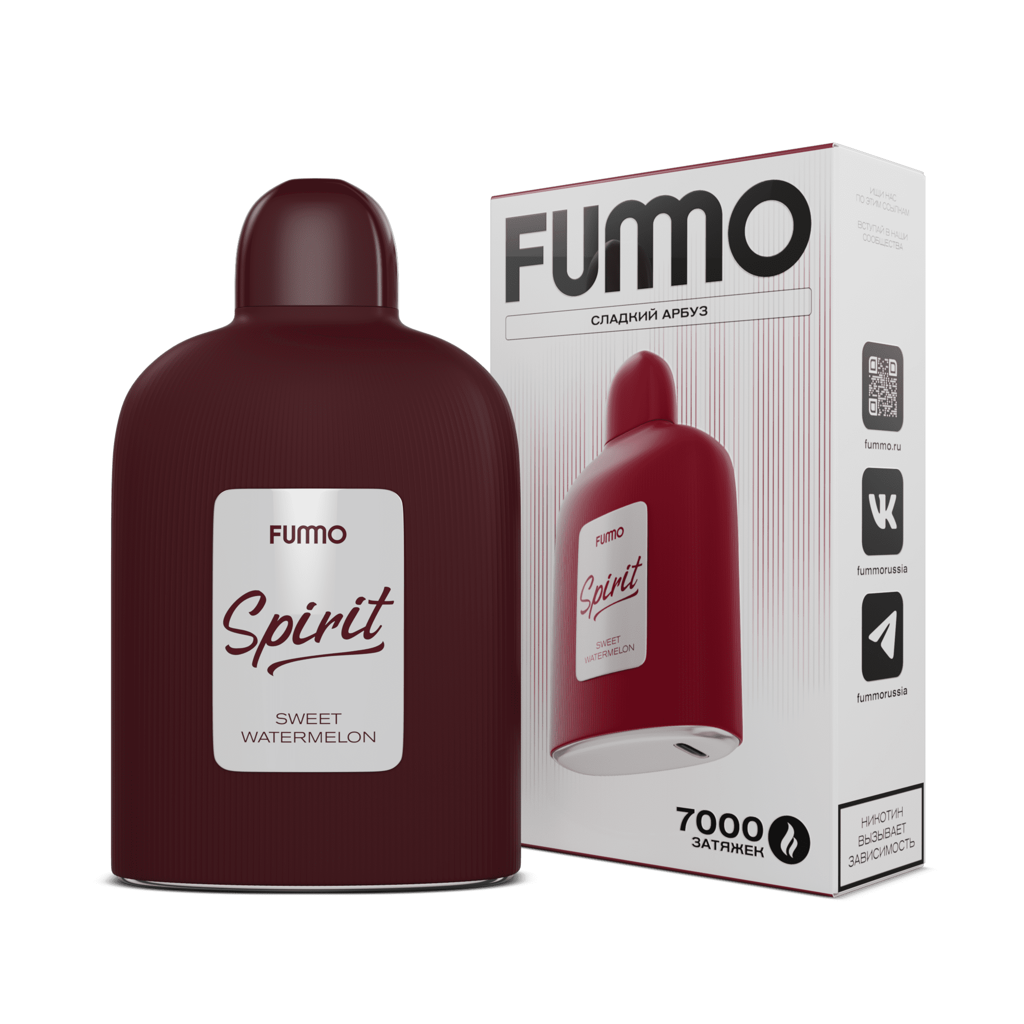Одноразовая ЭС Fummo SPIRIT Сладкий Арбуз 7000 затяжек