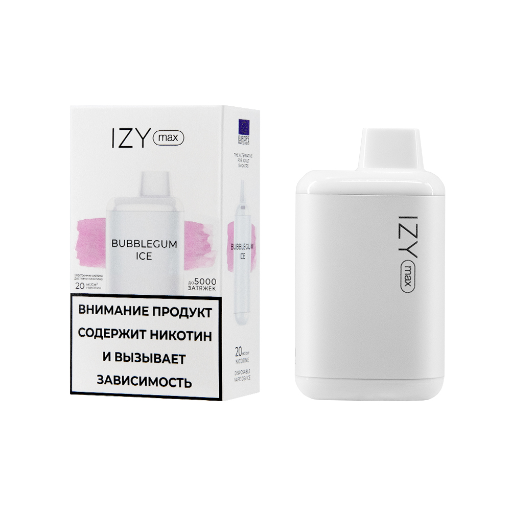 Одноразовая ЭС IZY MAX 5000, Bubblegum Ice, 20 мг/см3, 10 мл (М)