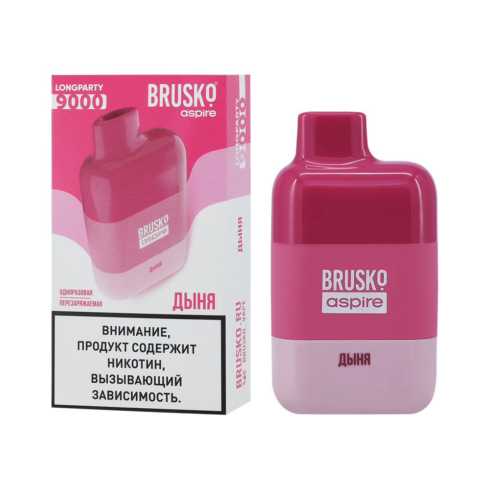 Одноразовая ЭС BRUSKO LONGPARTY 9000 с ароматом дыни, 20мг/см3, 9 мл (М)