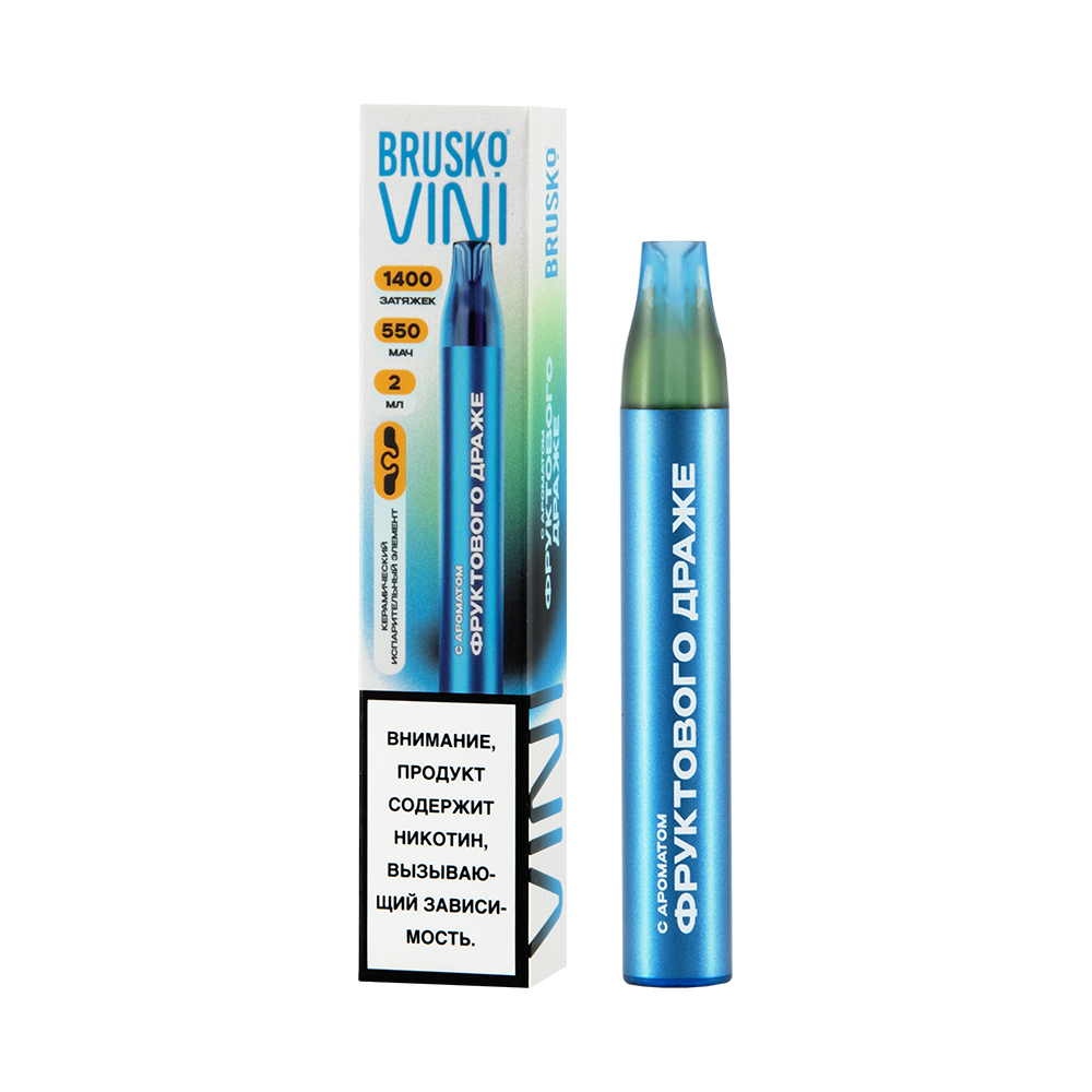 Одноразовая ЭС BRUSKO VINI с ароматом фруктового драже, 20 мг/см3, 2 мл (М)