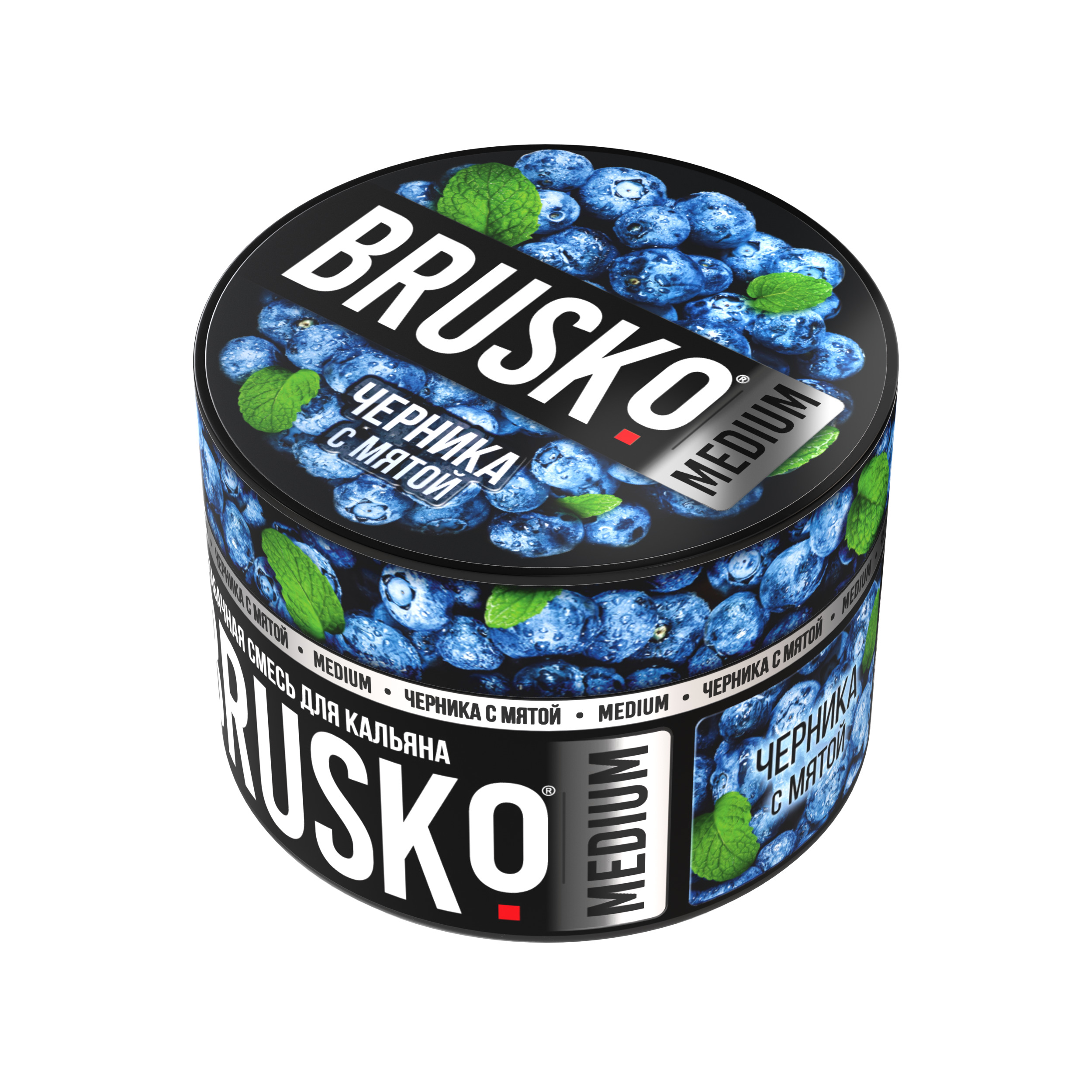 Бестабачная безникотиновая смесь для кальяна BRUSKO, 50 г, Черника с мятой