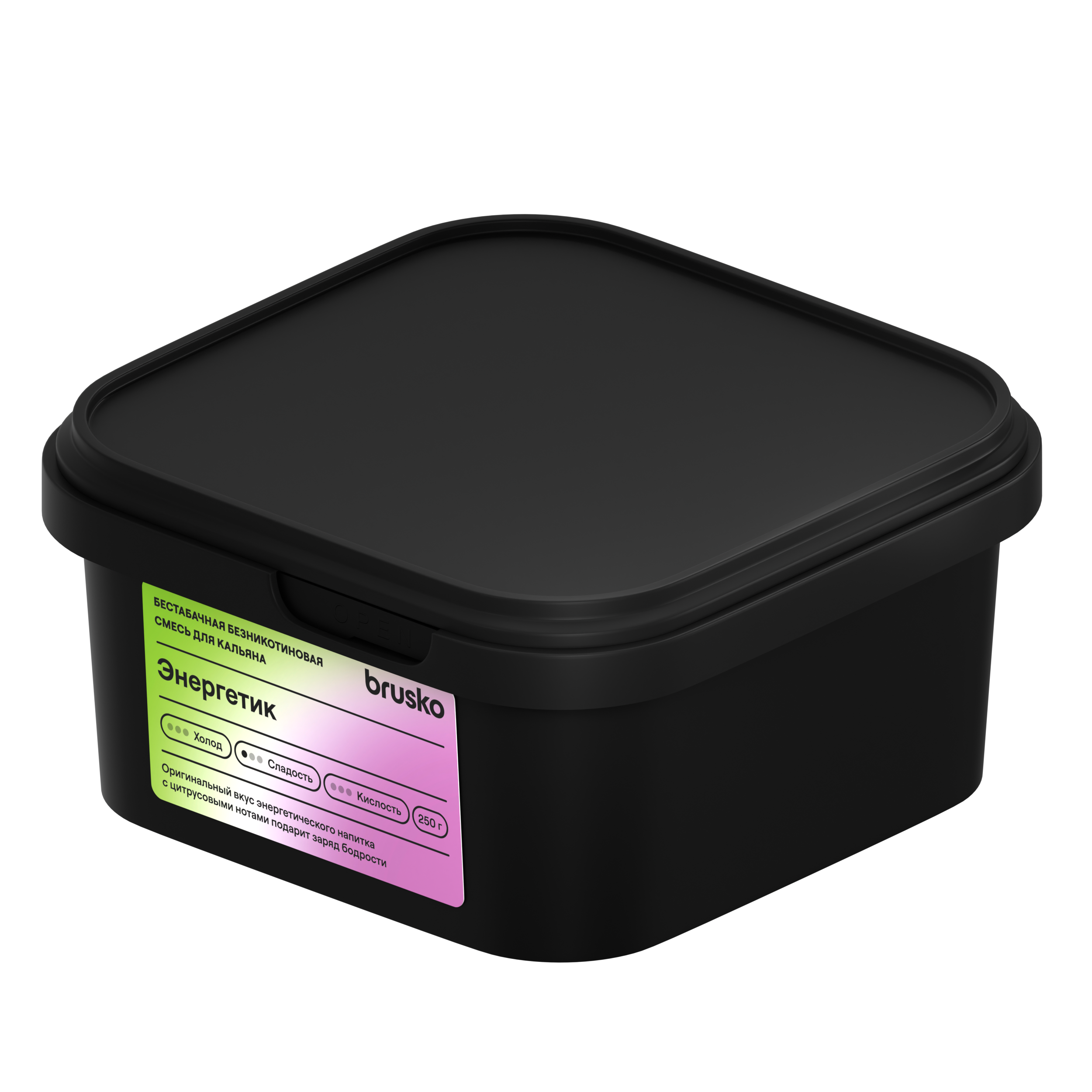Бестабачная безникотиновая смесь для кальяна BRUSKO в контейнере, 250 г, Энергетик