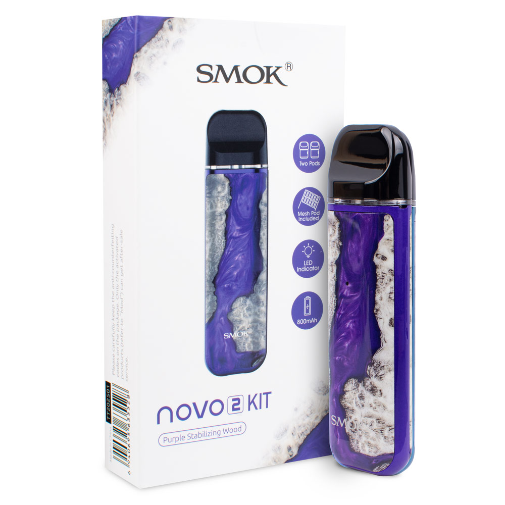 ЭС SMOK NOVO 2 Pod Kit, 800 mAh, Purple Stabilizing Wood*
