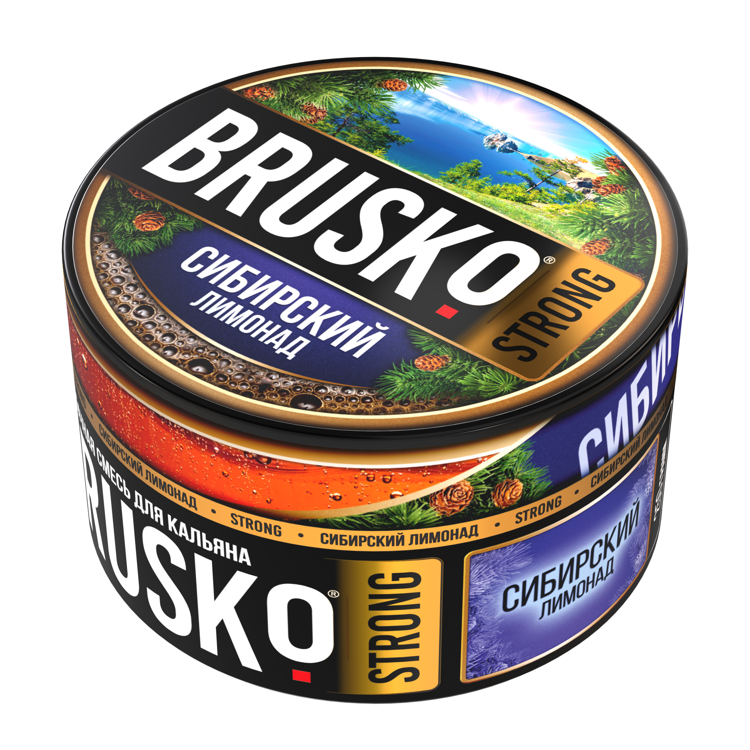 Бестабачная смесь для кальяна BRUSKO, 250 г, Сибирский лимонад, Strong (М)