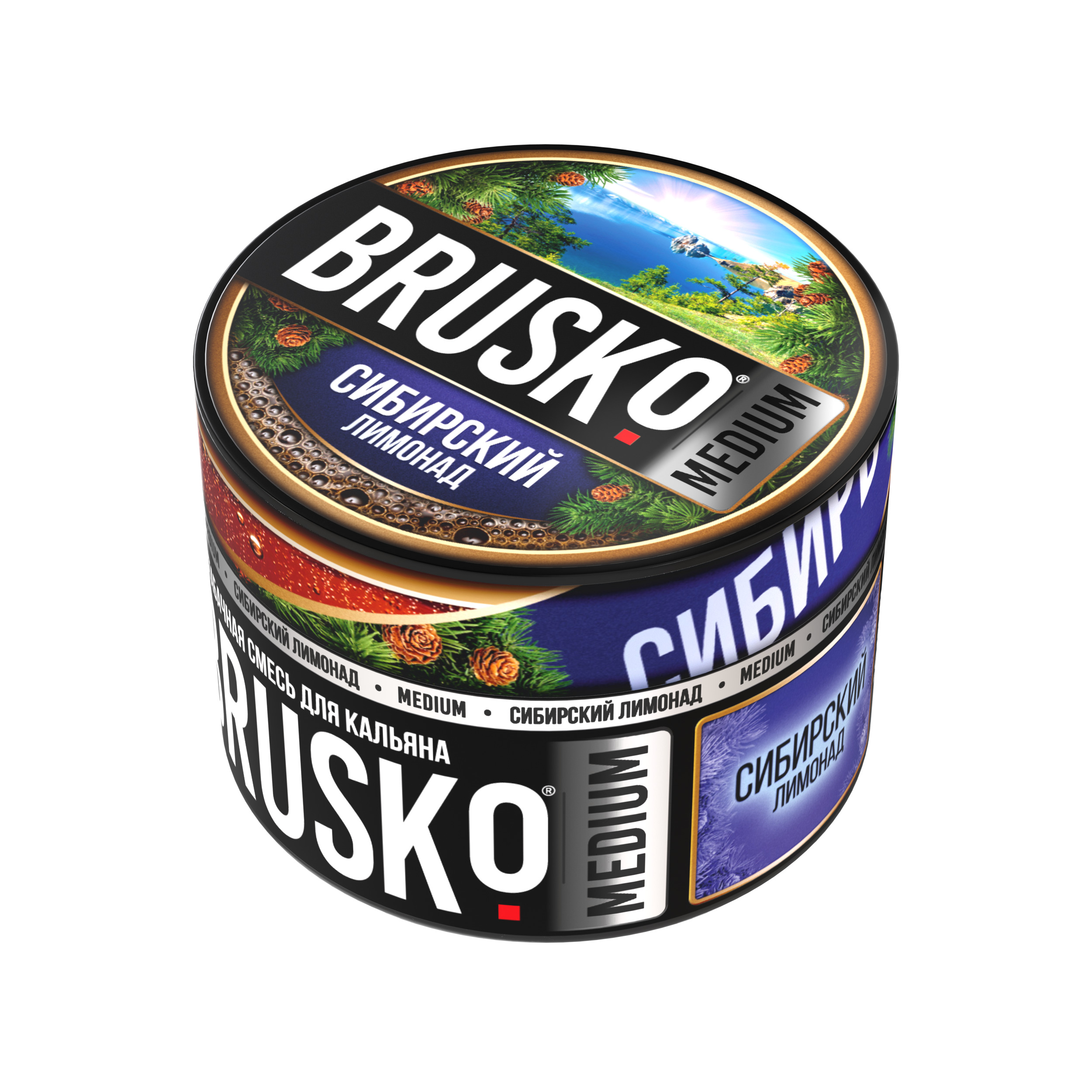 Бестабачная смесь для кальяна BRUSKO, 50 г, Сибирский лимонад, Medium (М)