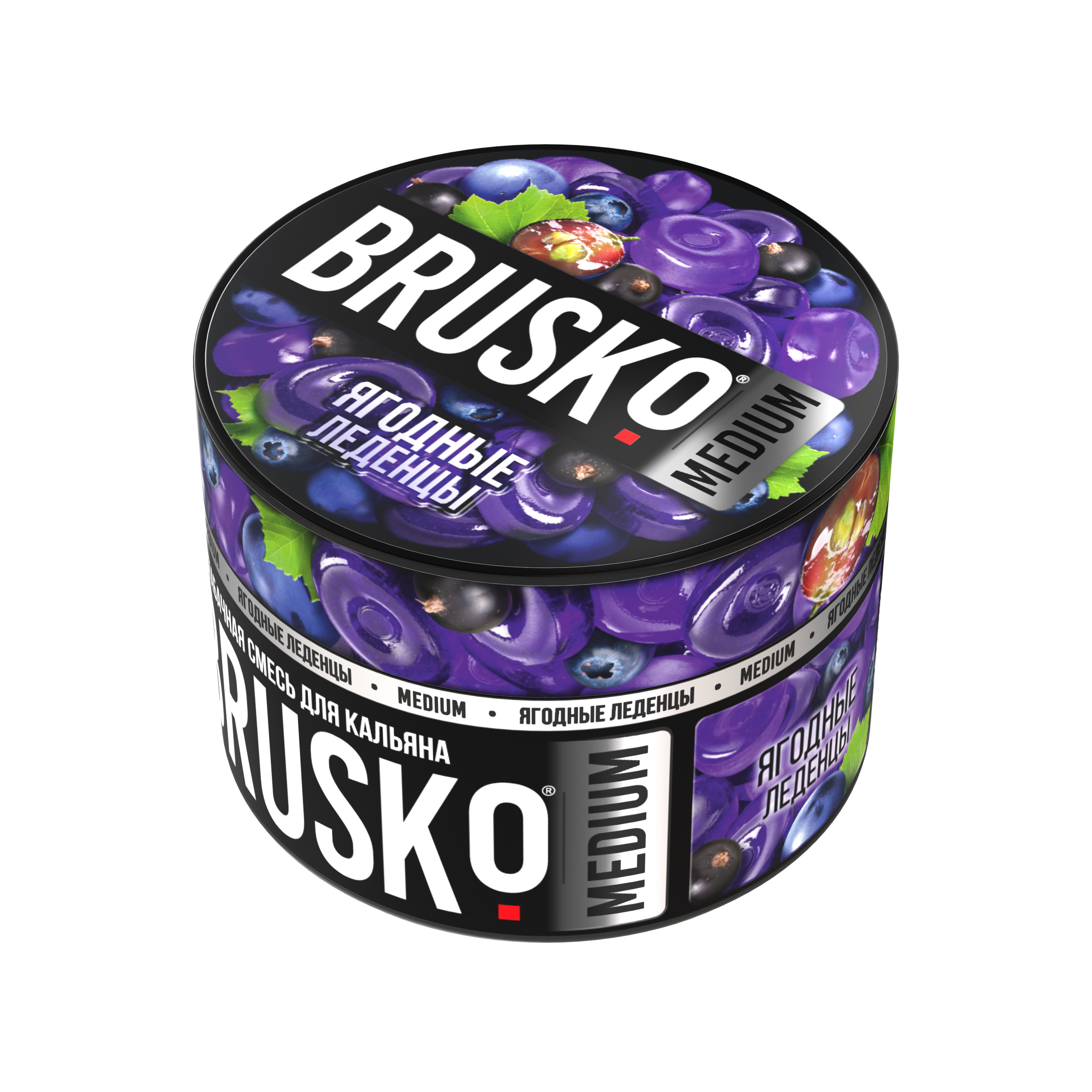 Бестабачная смесь для кальяна BRUSKO, 50 г, Ягодные леденцы, Medium (М)
