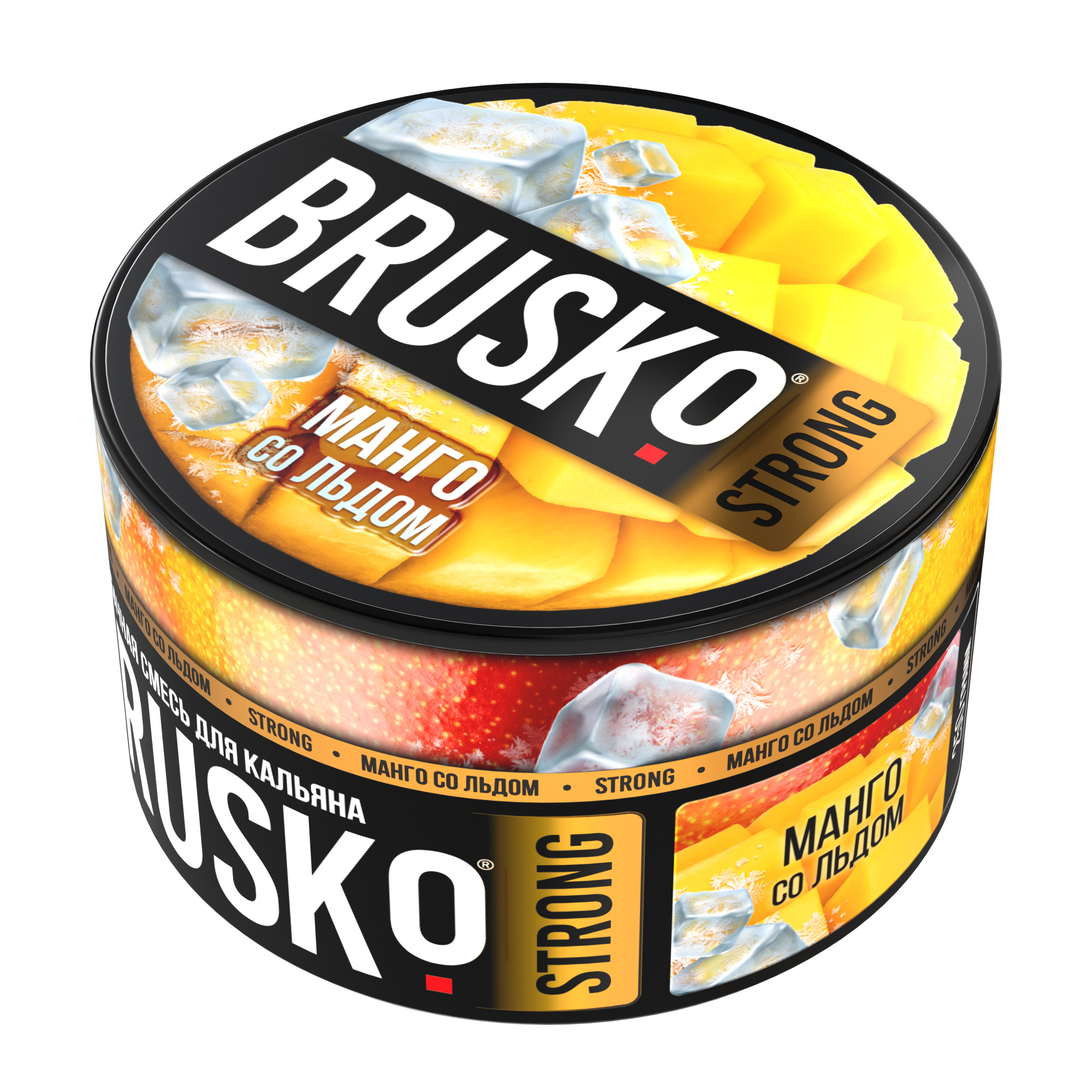 Бестабачная смесь для кальяна BRUSKO, 250 г, Манго со льдом, Strong (М)
