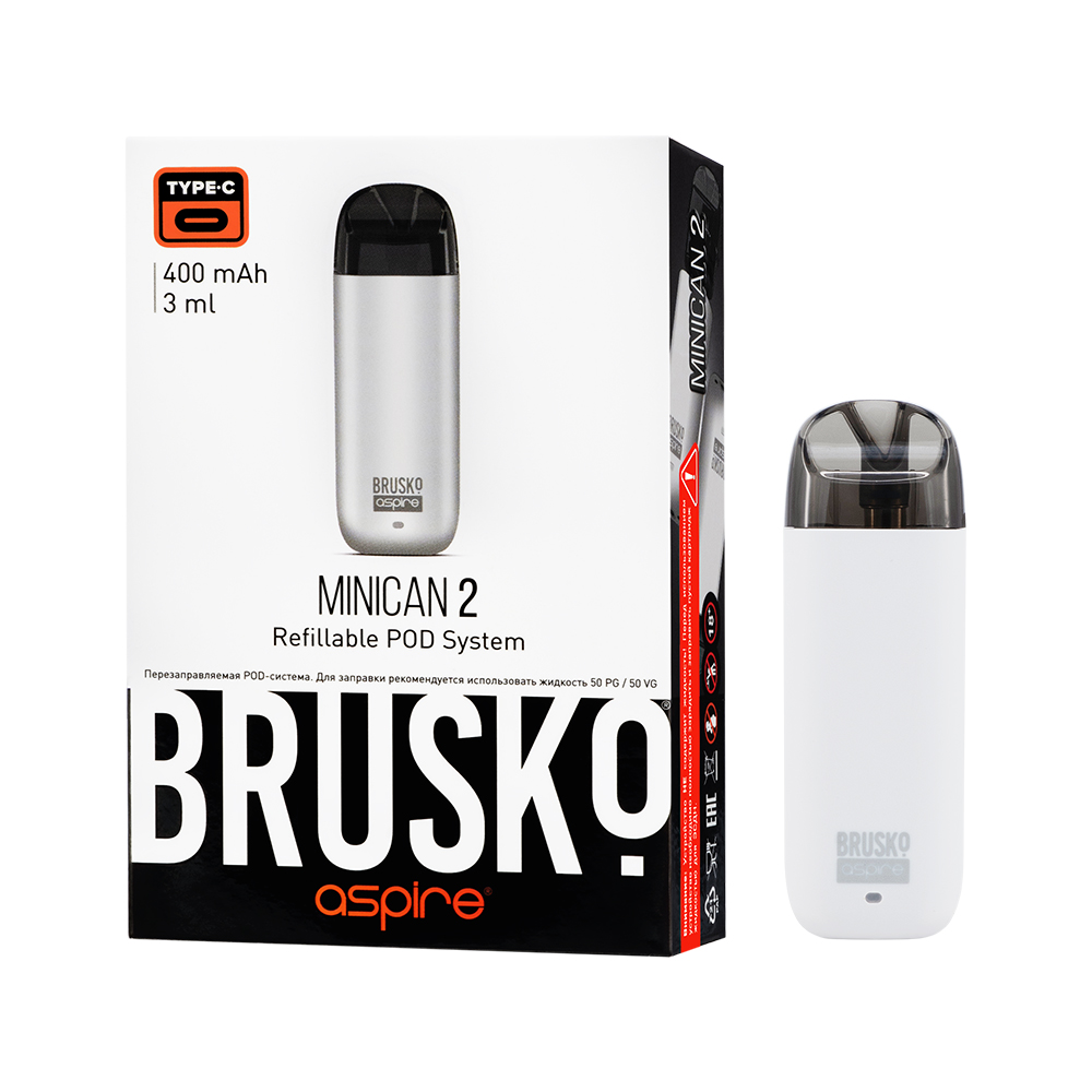 Многоразовая электронная система,  Модель BRUSKO MINICAN 2 (белый)