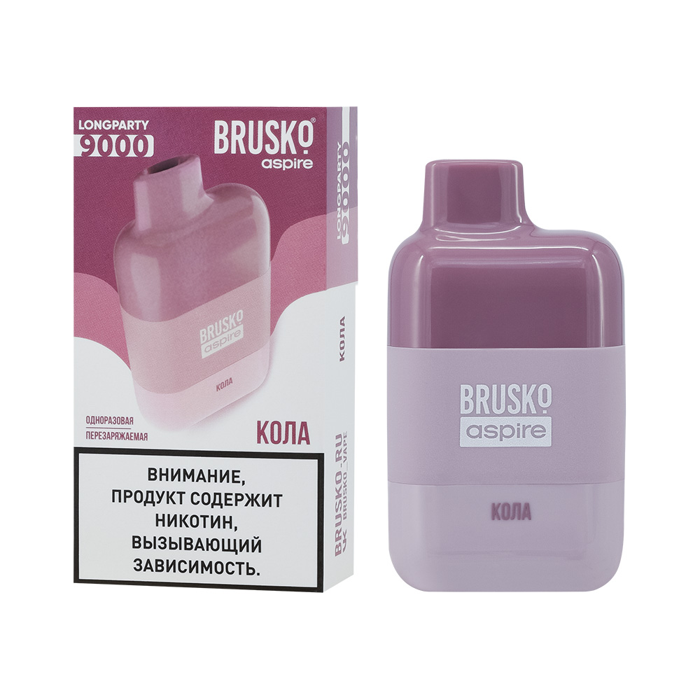 Одноразовая ЭС BRUSKO LONGPARTY 9000 с ароматом колы, 20мг/см3, 9 мл (М)