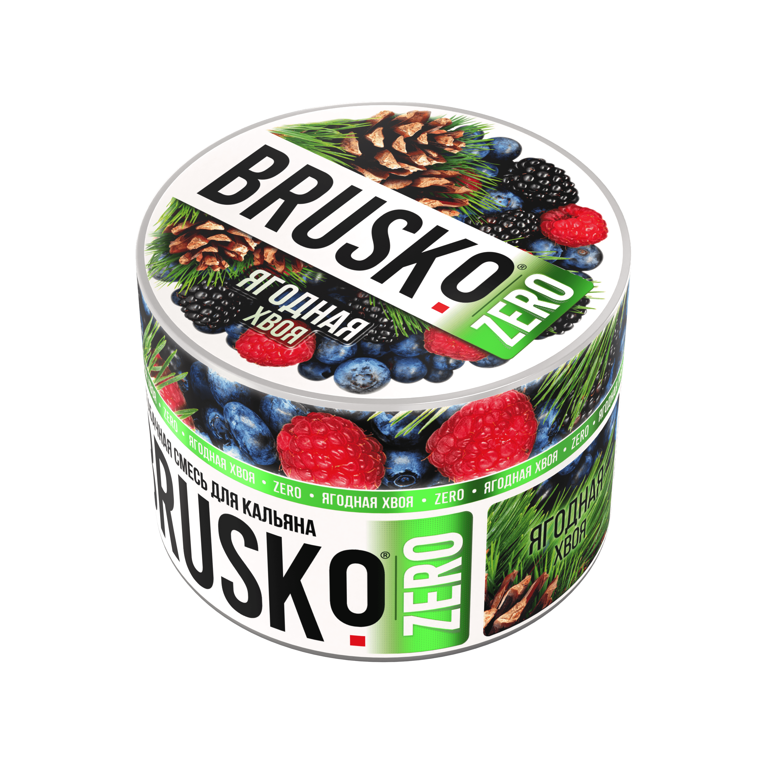 Бестабачная смесь для кальяна BRUSKO, 50 г, Ягодная хвоя, Zero (М)