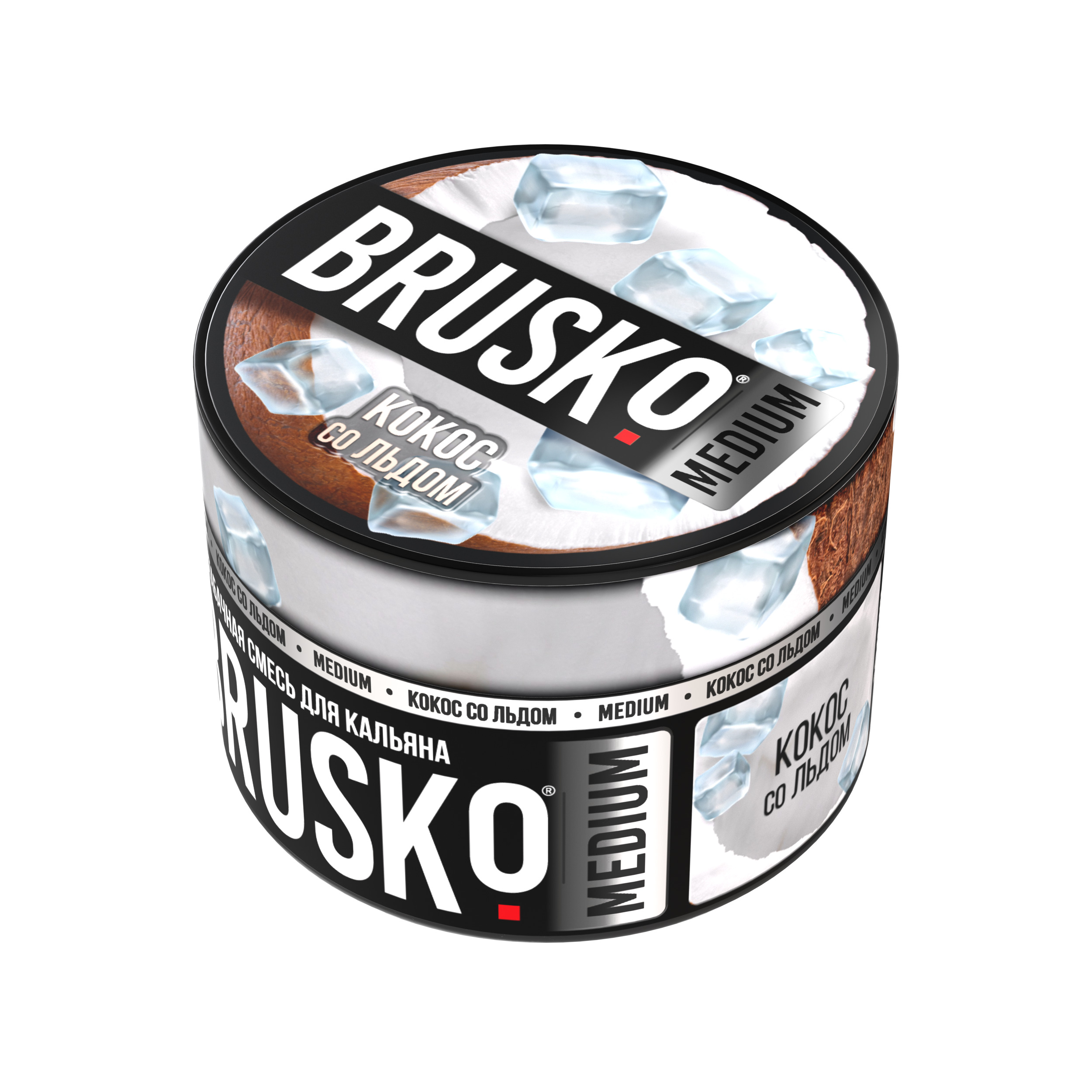 Бестабачная смесь для кальяна BRUSKO, 50 г, Кокос со льдом, Medium