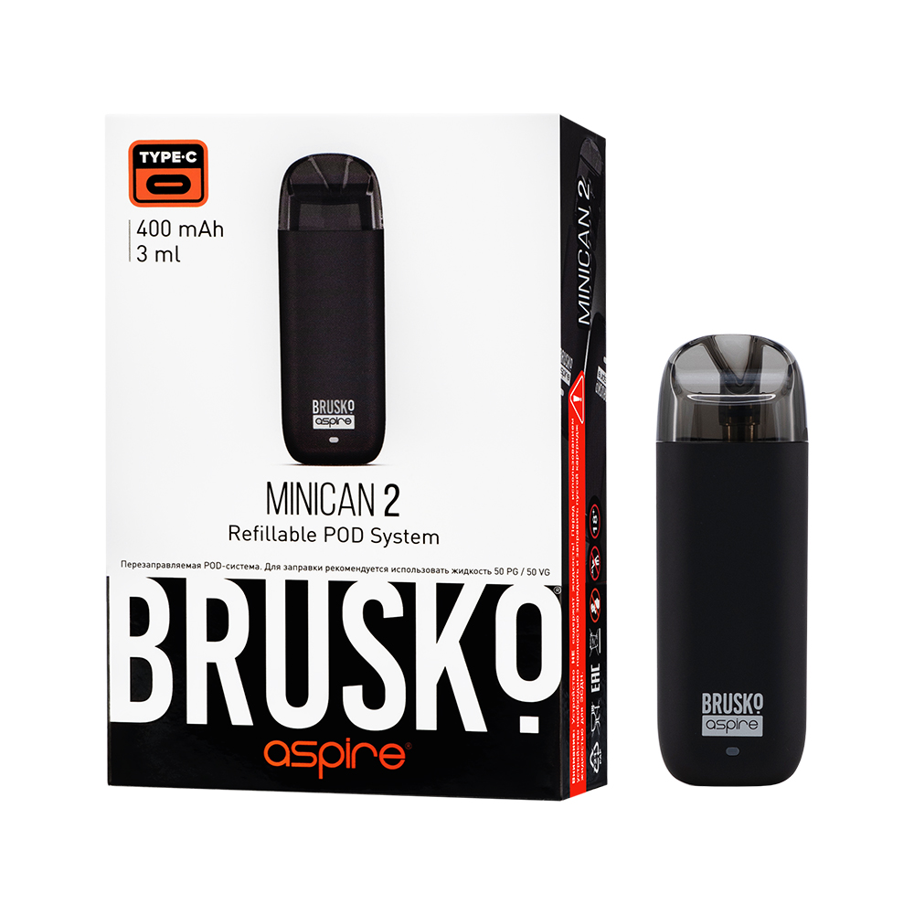 Многоразовая электронная система,  Модель BRUSKO MINICAN 2 (черный)