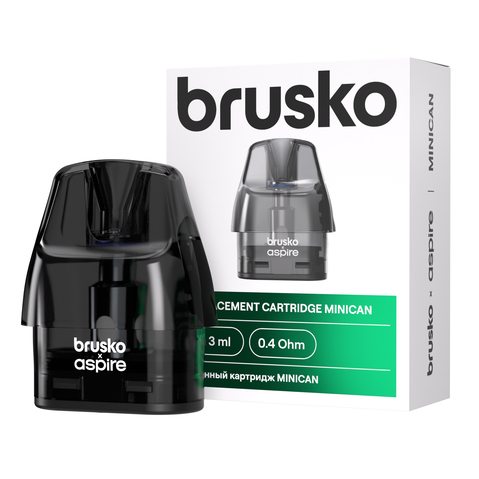 Картридж к многоразовой электронной системе, Модель BRUSKO MINICAN, 3 мл, 0.4 Ом, упак. 1 шт