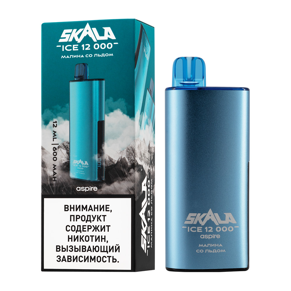Одноразовая ЭС SKALA ICE 12000 с ароматом малины со льдом, 20мг/см3, 12 мл (М)
