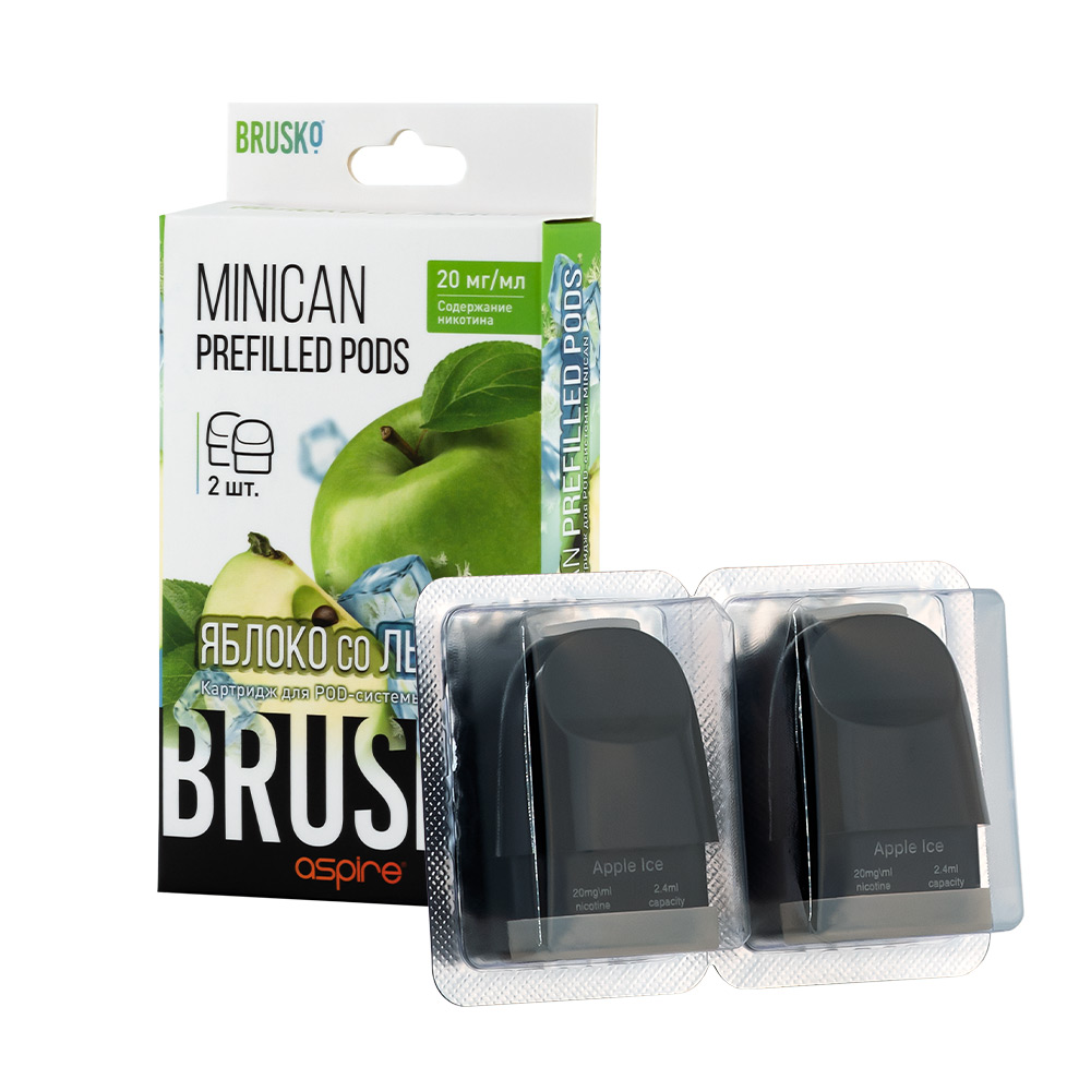 Картридж BRUSKO MINICAN Prefilled Pods со вкусом яблока со льдом, 20 мг/мл, 2,4 мл (упак.2шт)