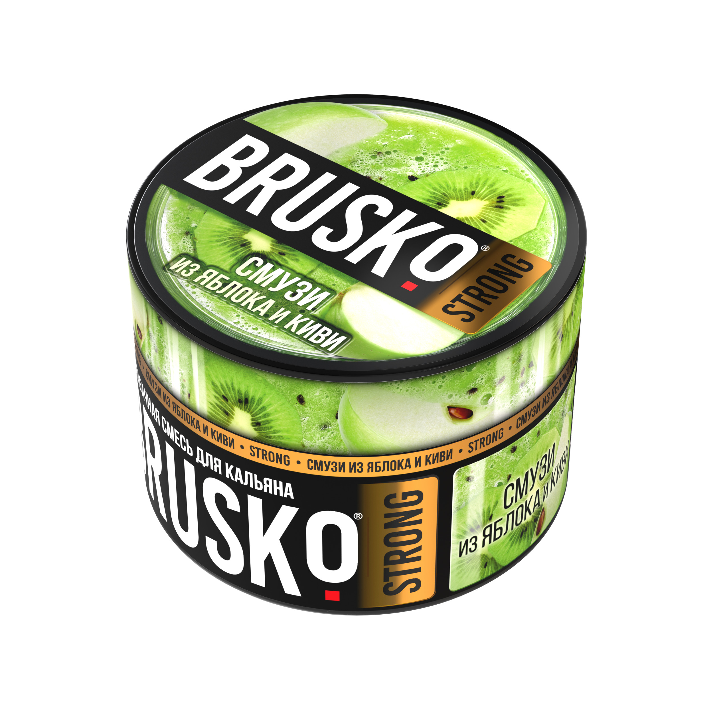 Бестабачная смесь для кальяна BRUSKO, 50 г, Смузи из яблока и киви, Strong (М)