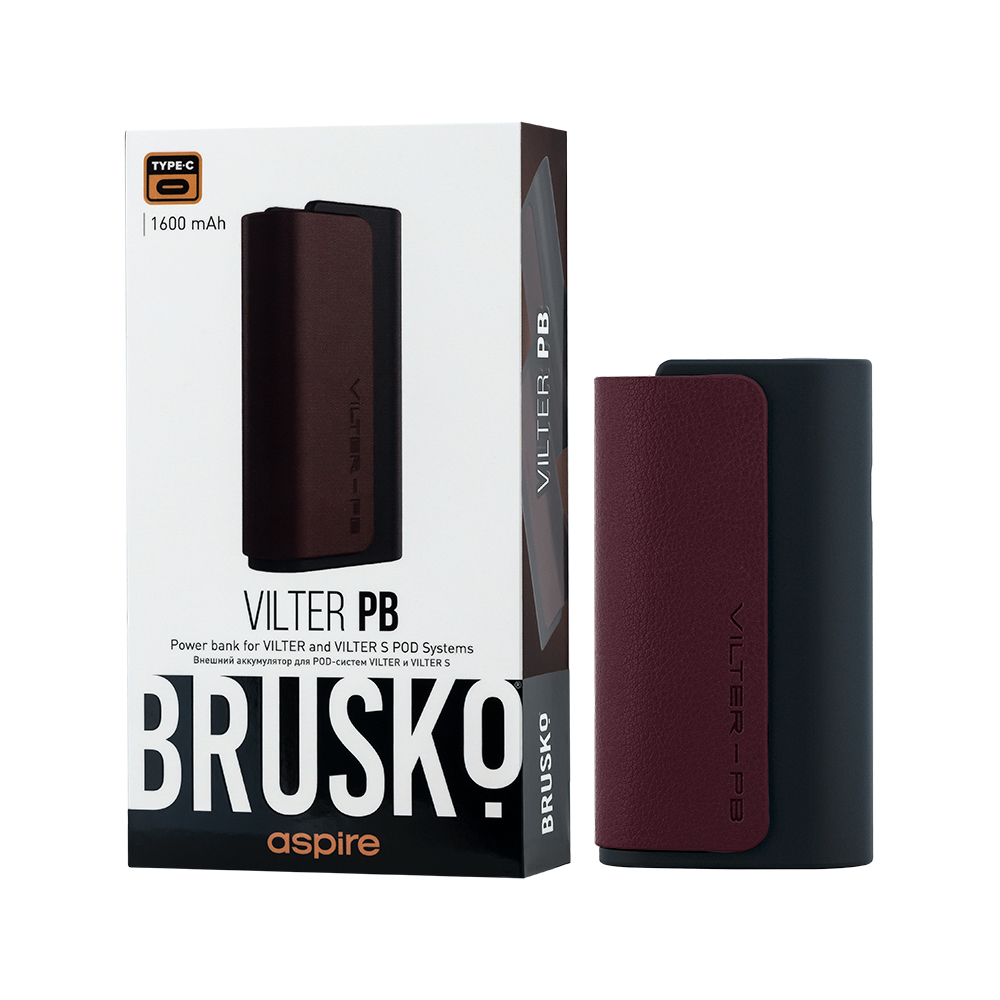 Аккумулятор для электронной системы, Модель BRUSKO Vilter Power Bank (Темно-красный)