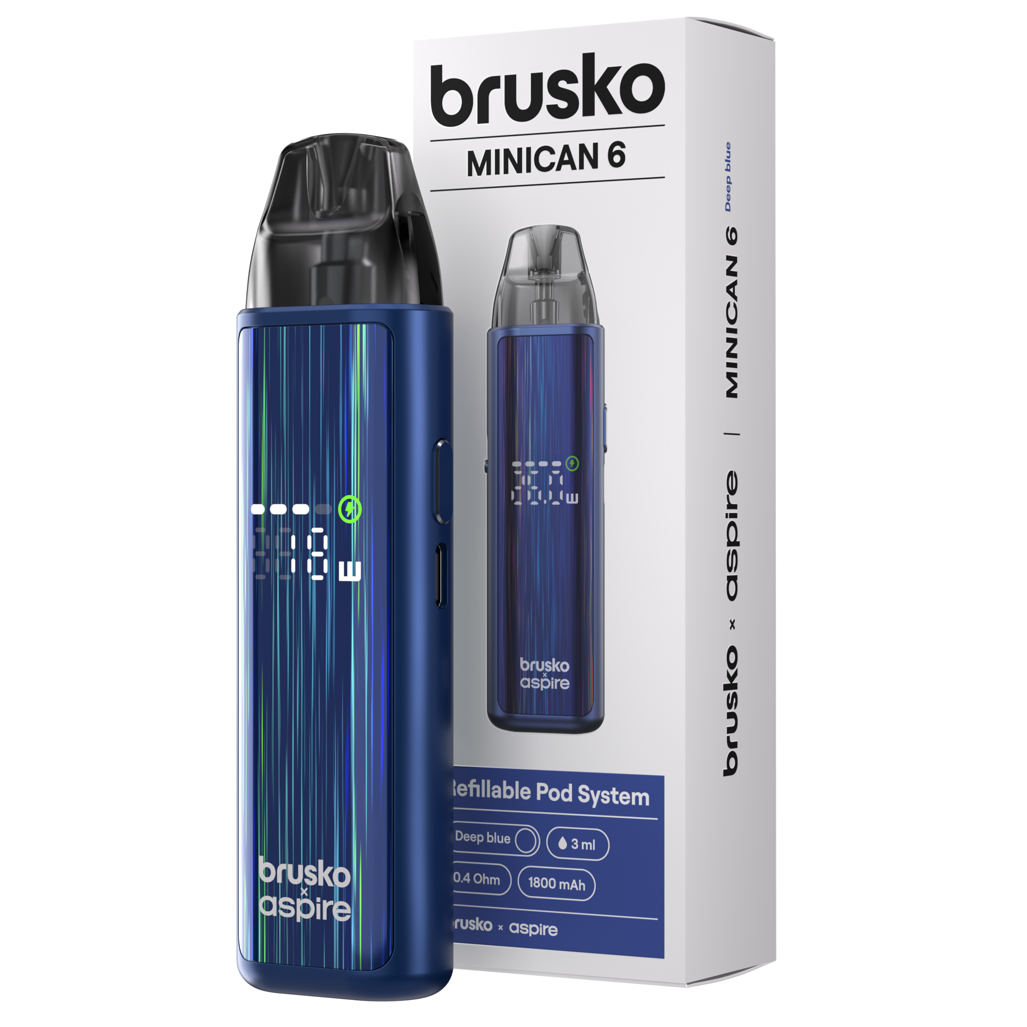 Многоразовая электронная система, (тёмно-синий) Модель BRUSKO MINICAN 6