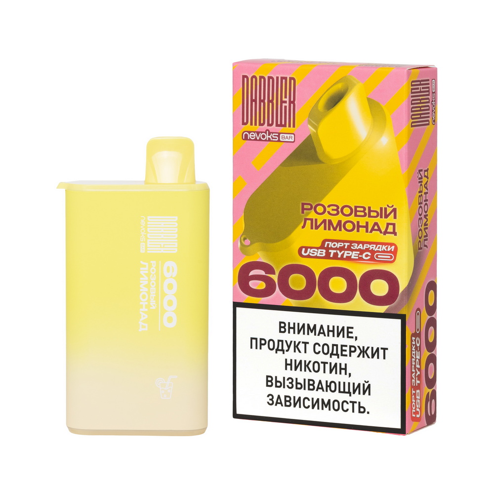 Одноразовая ЭС DABBLER 6000 с ароматом розового лимонада, 20 мг/см3, 14 мл (М)