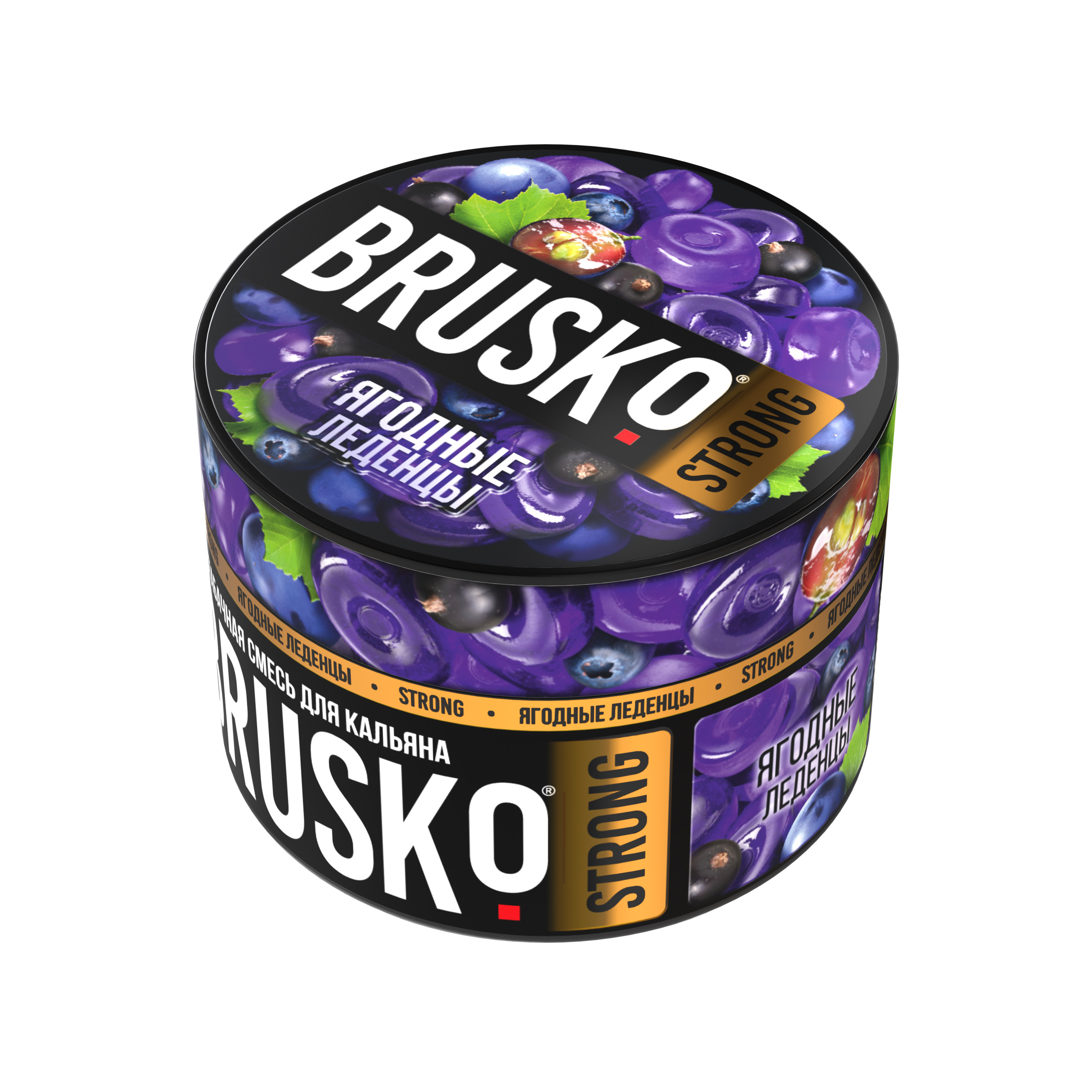 Бестабачная смесь для кальяна BRUSKO, 50 г, Ягодные леденцы, Strong (М)