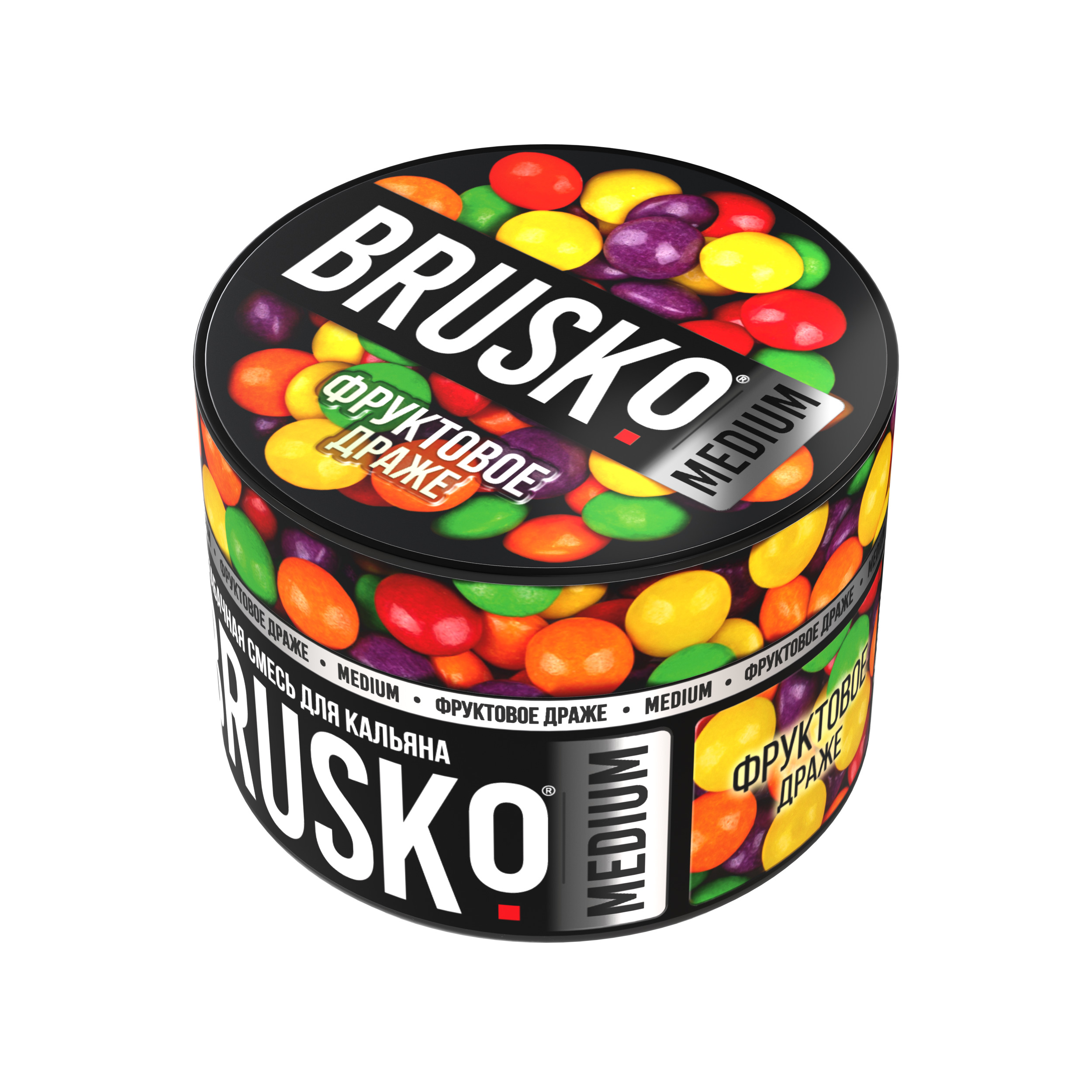 Бестабачная смесь для кальяна BRUSKO, 50 г, Фруктовое драже, Medium (М)