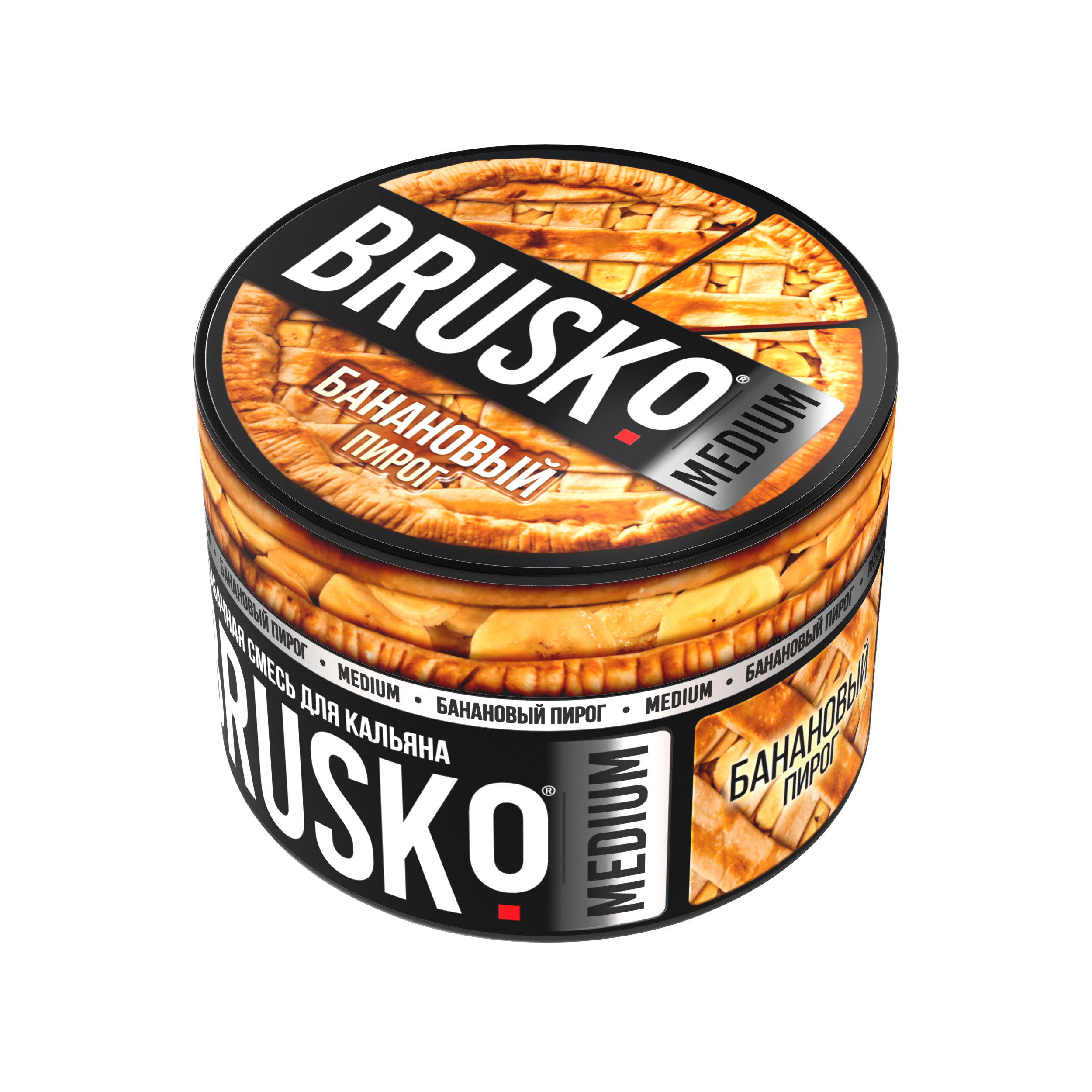 Бестабачная смесь для кальяна BRUSKO, 50 г, Банановый пирог, Medium (М)