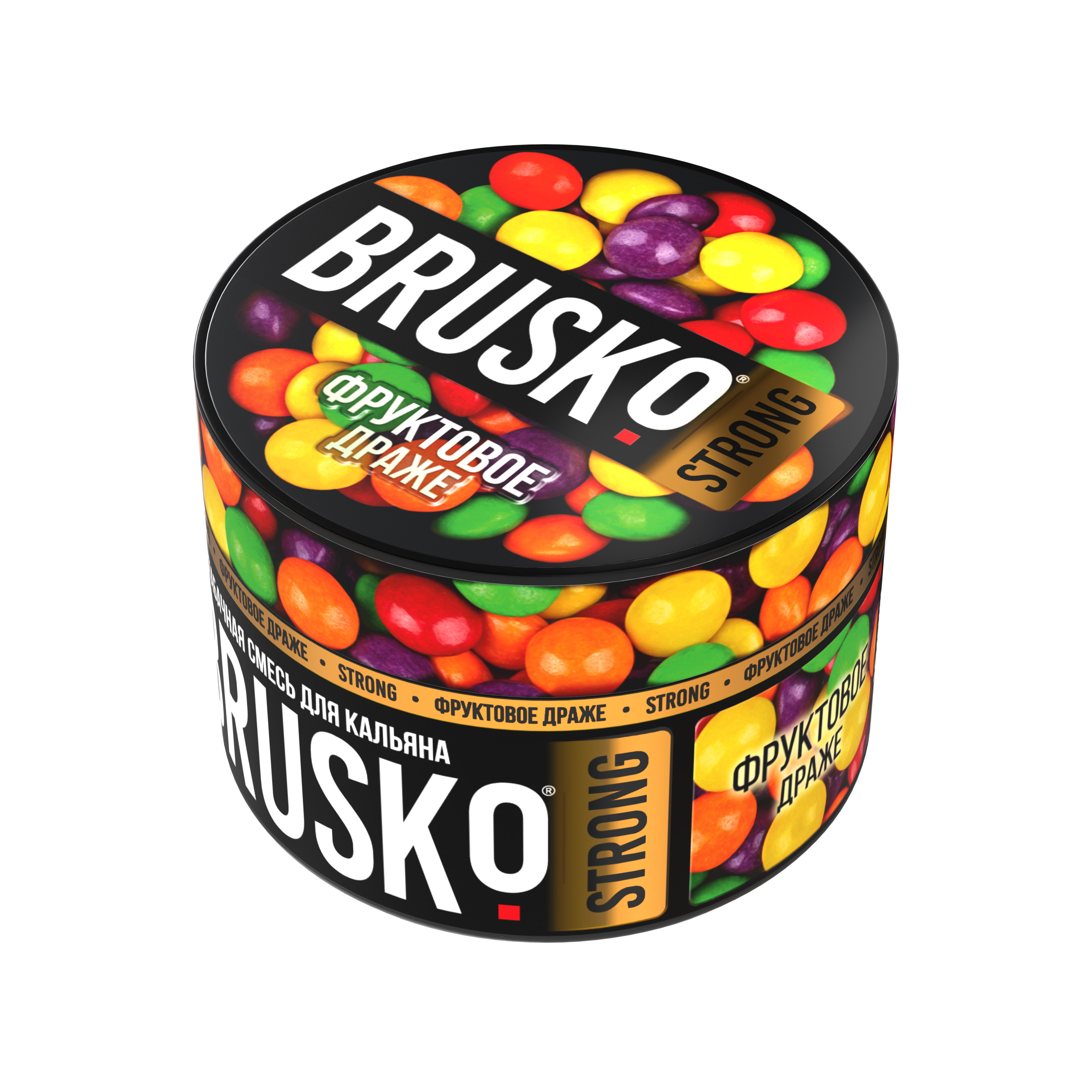 Бестабачная смесь для кальяна BRUSKO, 50 г, Фруктовое драже, Strong (М)