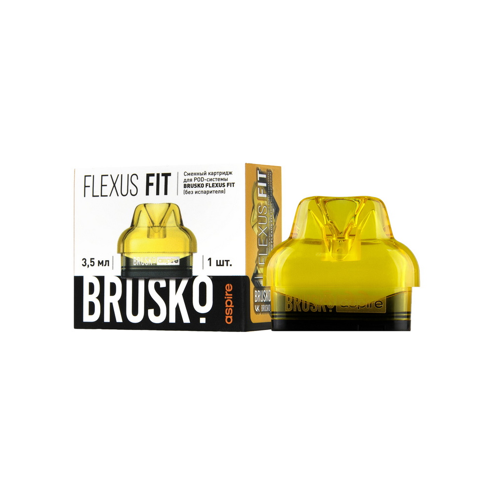 Картридж к многоразовой электронной системе, Модель BRUSKO FLEXUS FIT (жёлтый) 3,5 мл, упак. 1шт