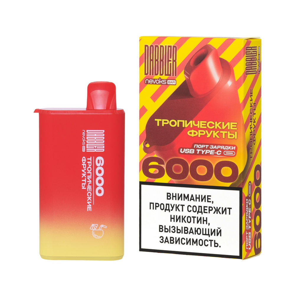 Одноразовая ЭС DABBLER 6000 с ароматом тропических фруктов, 20 мг/см3, 14 мл (М)