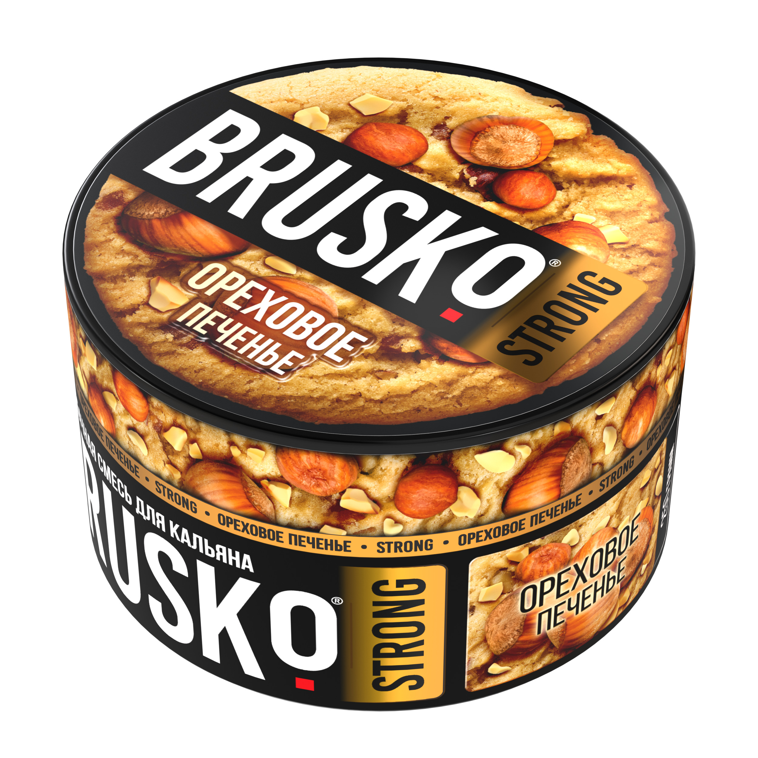 Бестабачная смесь для кальяна BRUSKO, 250 г, Ореховое печенье, Strong (М)