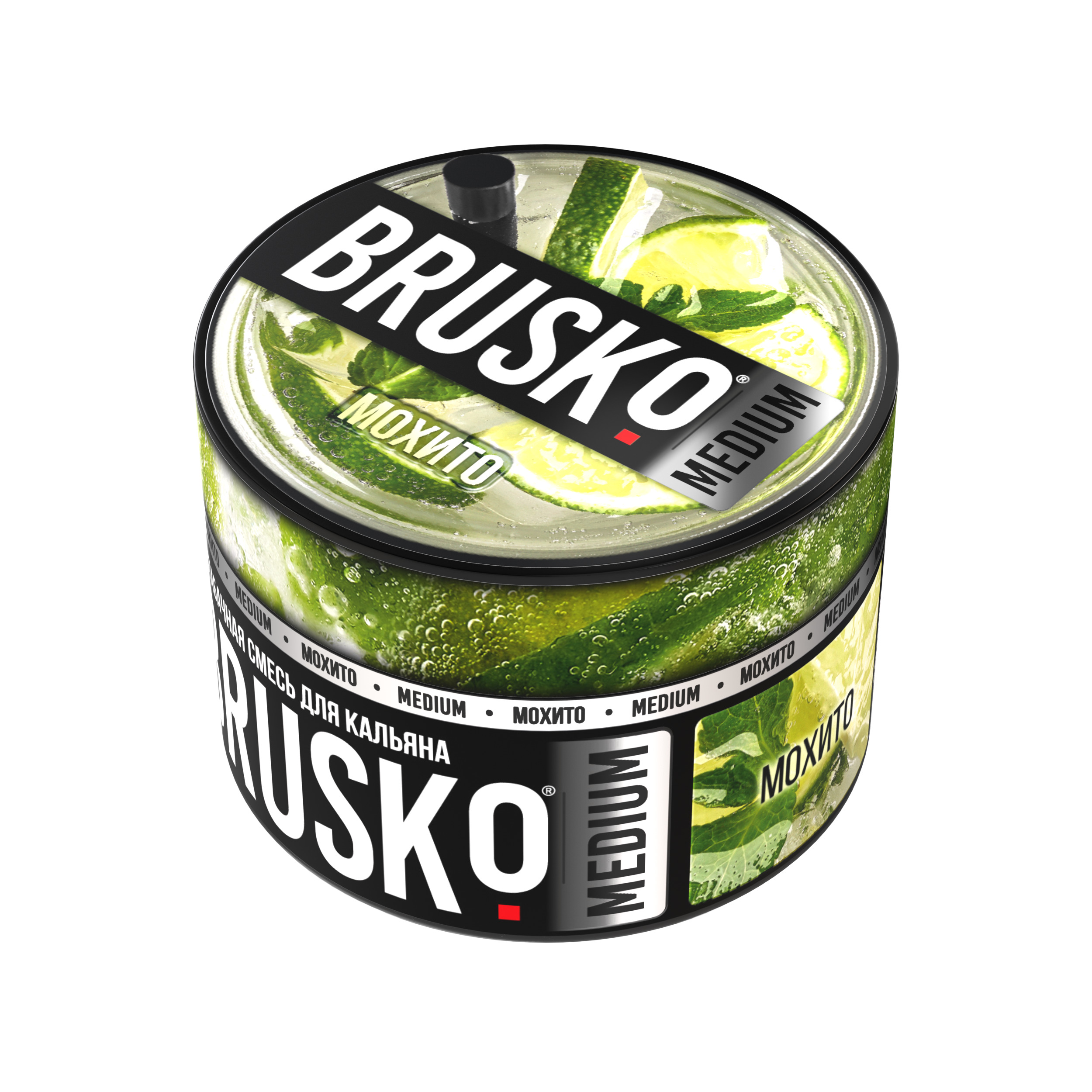 Бестабачная смесь для кальяна BRUSKO, 50 г, Мохито, Medium (М)