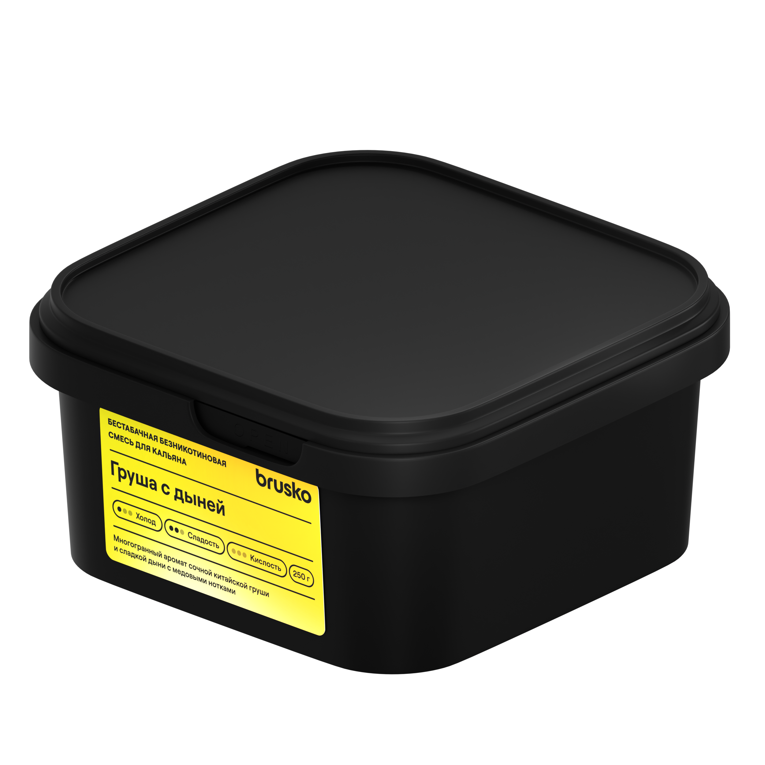 Бестабачная безникотиновая смесь для кальяна BRUSKO в контейнере, 250 г, Груша с дыней