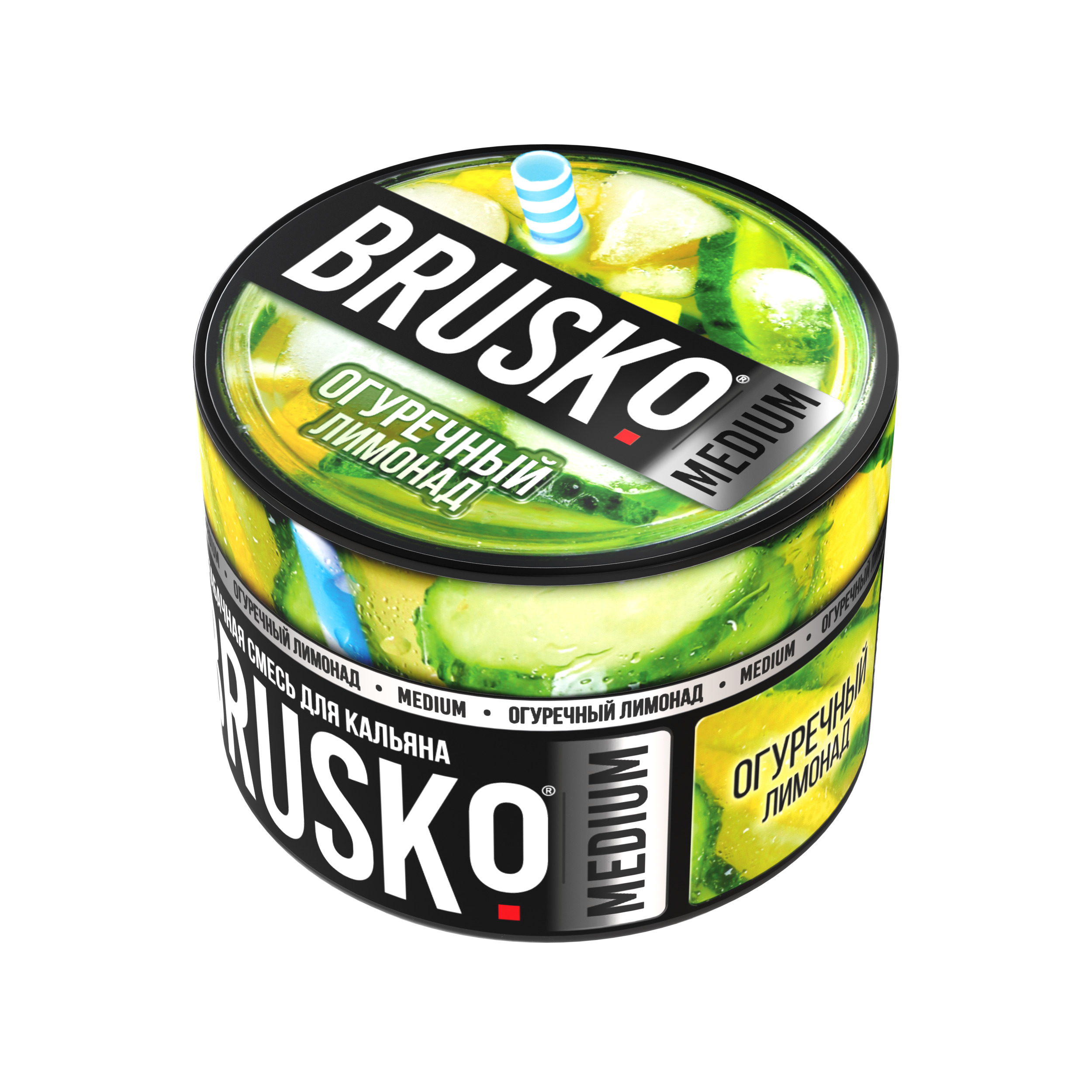 Бестабачная смесь для кальяна BRUSKO, 50 г, Огуречный лимонад, Medium (М)