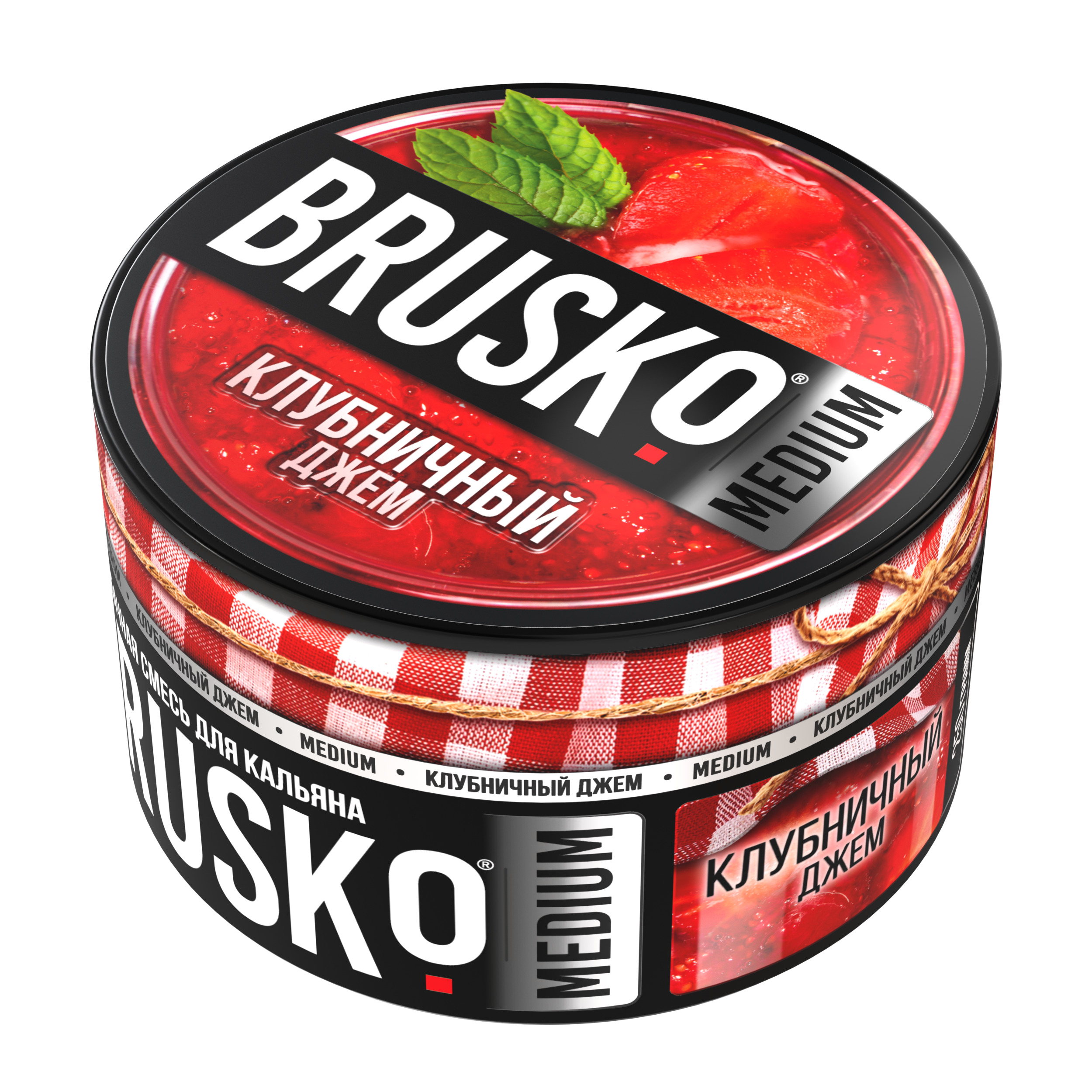 Бестабачная смесь для кальяна BRUSKO, 250 г, Клубничный джем, Medium (М)